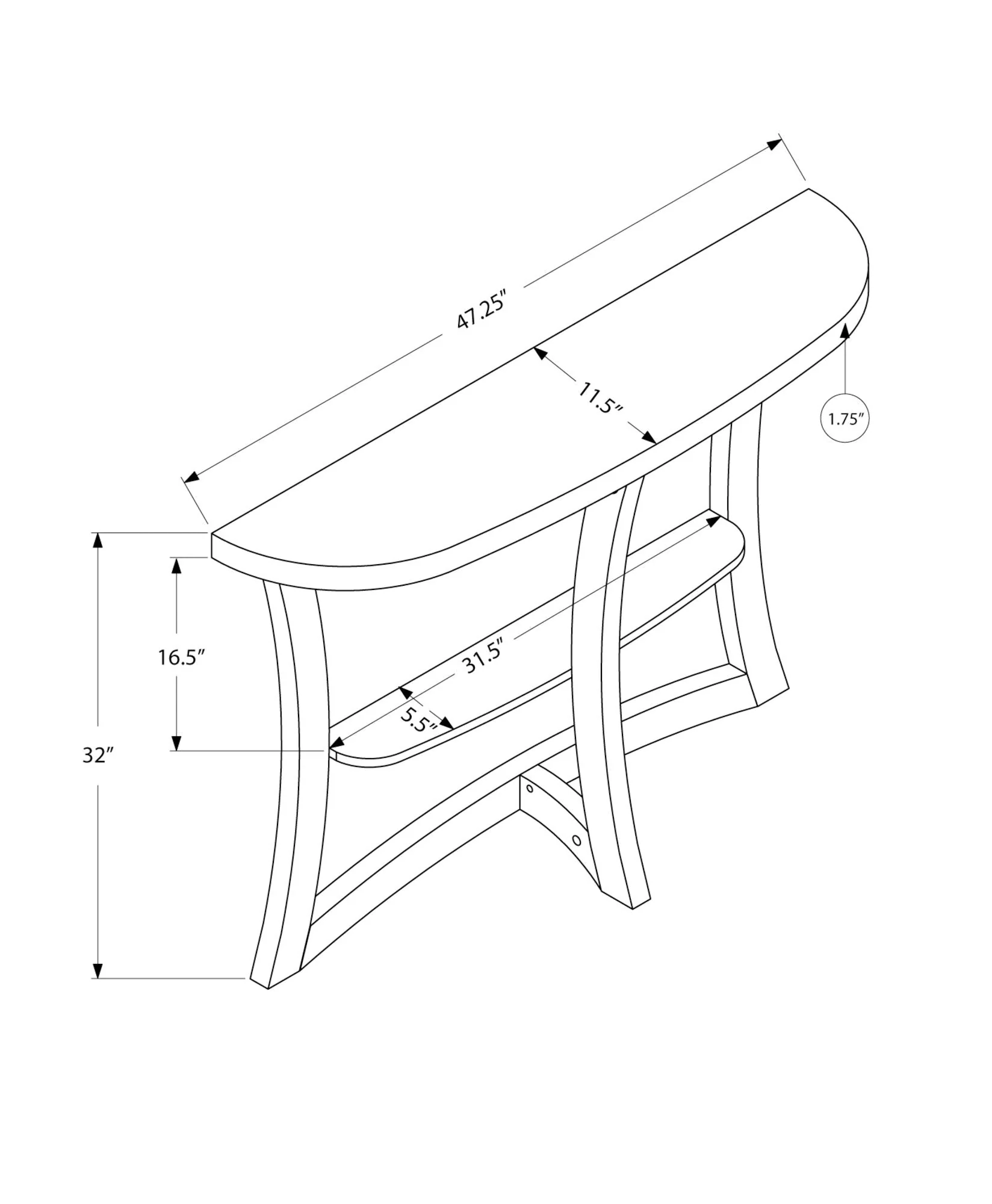 Accent Console Table For Entryway, Stylish - Taupe - Image 4
