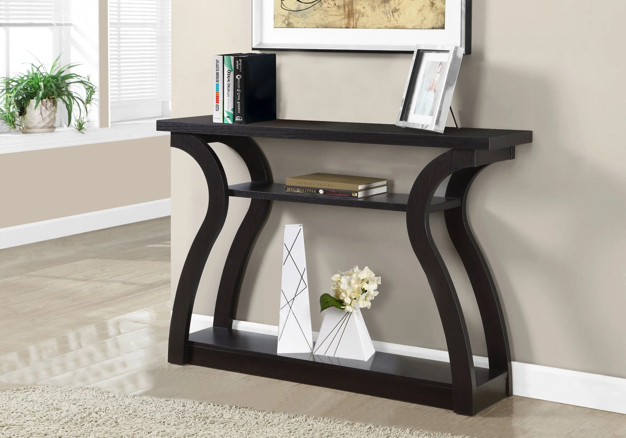Accent Console Table For Entryway, Unique Curved Design - Image 16