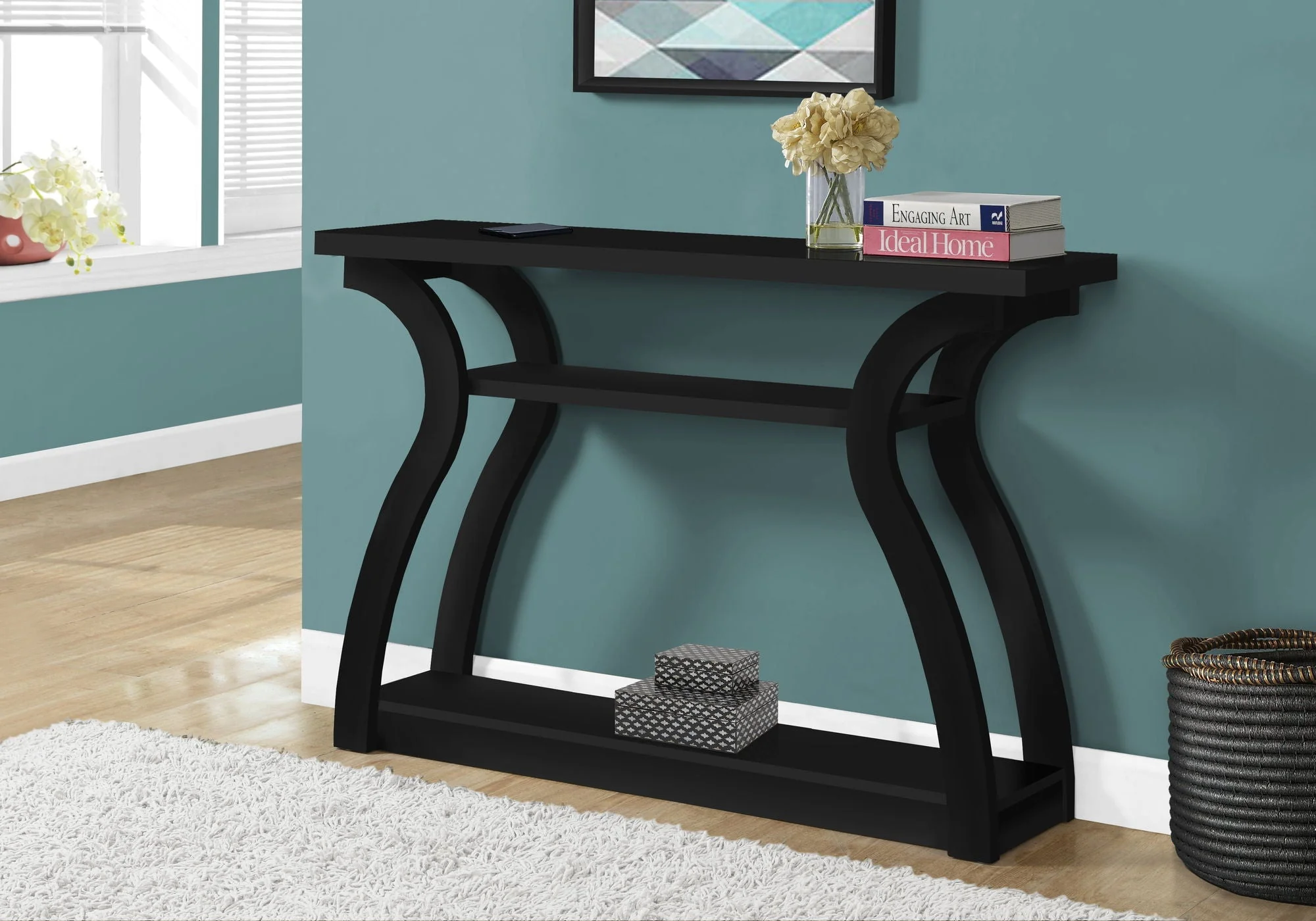 Accent Console Table For Entryway, Unique Curved Design - Image 5