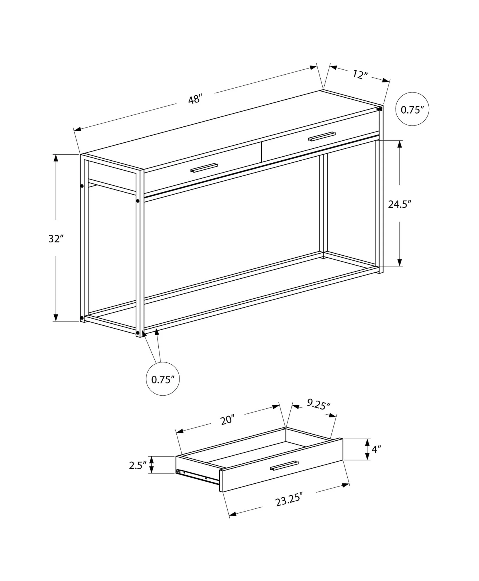 Accent Console Table for Entryway with Storage Drawers – Contemporary & Modern - Image 4