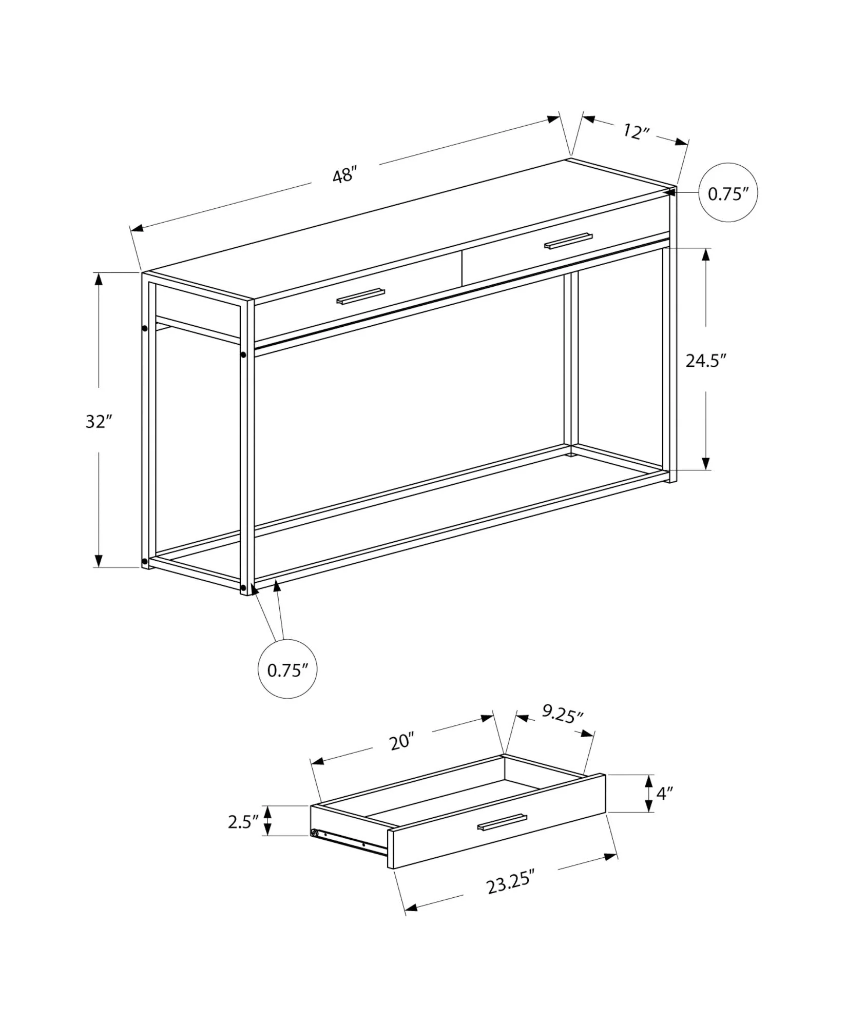 Accent Console Table for Entryway with Storage Drawers – Contemporary & Modern - Image 6