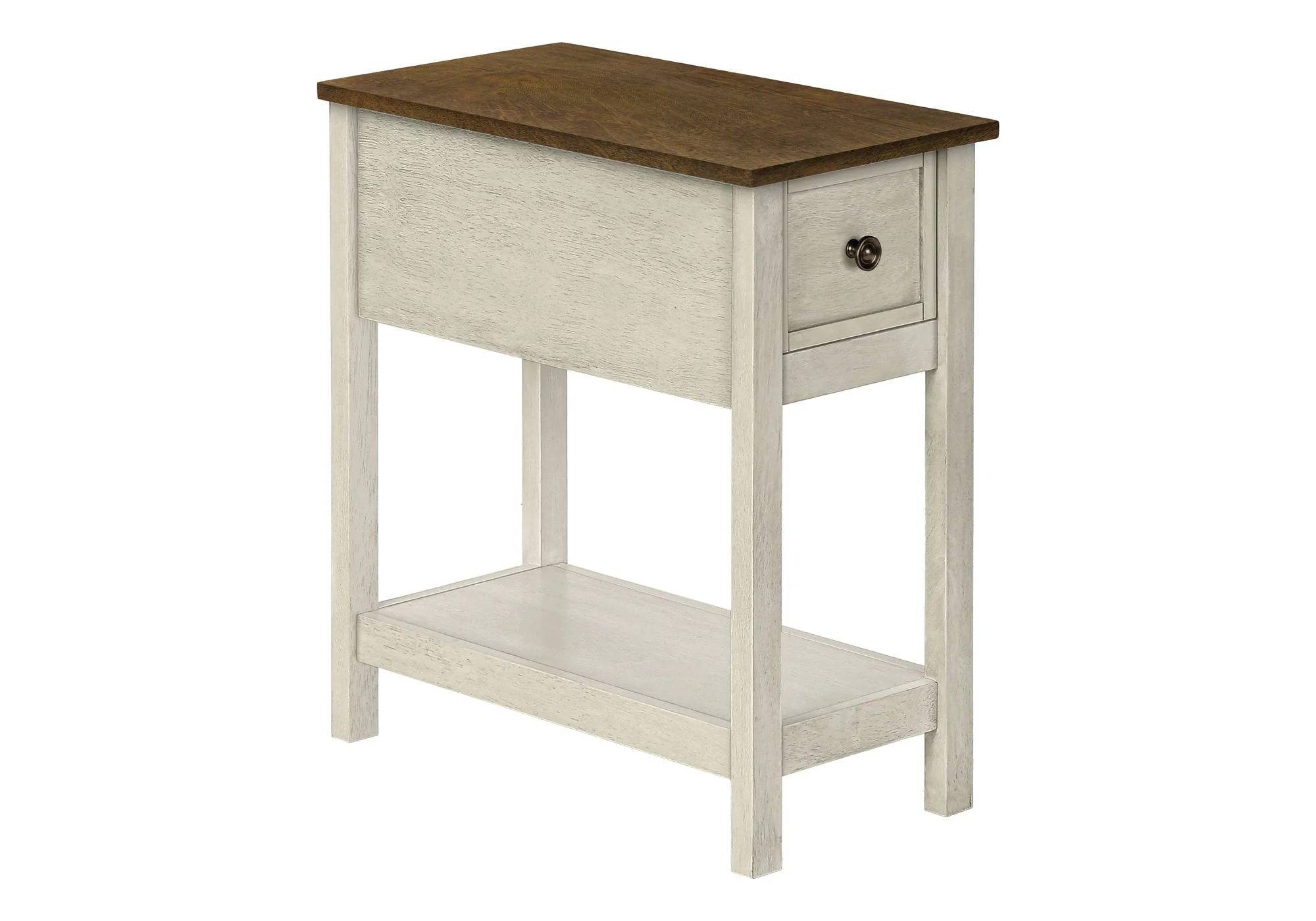 Accent End Table, 2 Tier, Narrow, Lamp, Storage Drawer, Charming Design - Image 14