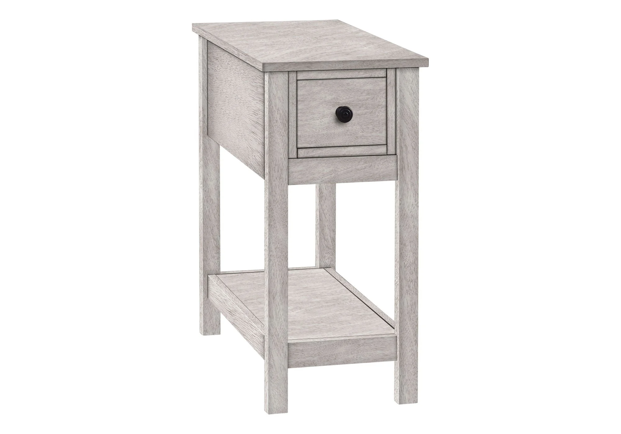 Accent End Table, 2 Tier, Narrow, Lamp, Storage Drawer, Charming Design - Image 15