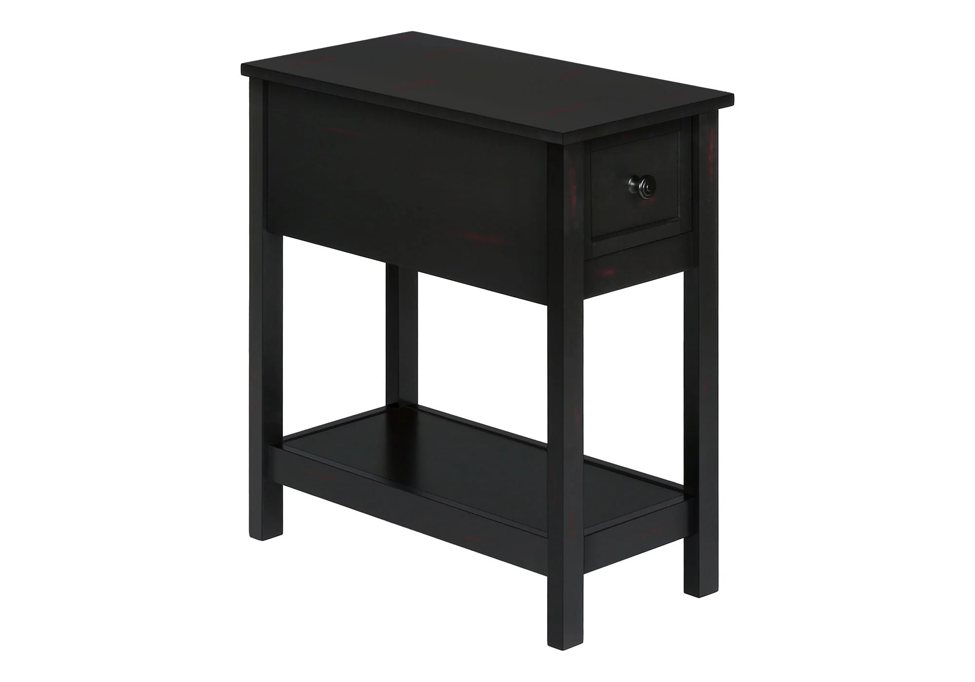 Accent End Table, 2 Tier, Narrow, Lamp, Storage Drawer, Charming Design - Image 16