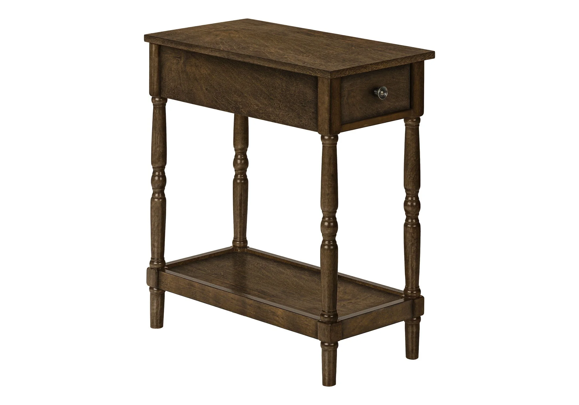 Accent End Table, 2 Tier, Storage Drawer, Traditional Stylish Design - Image 4