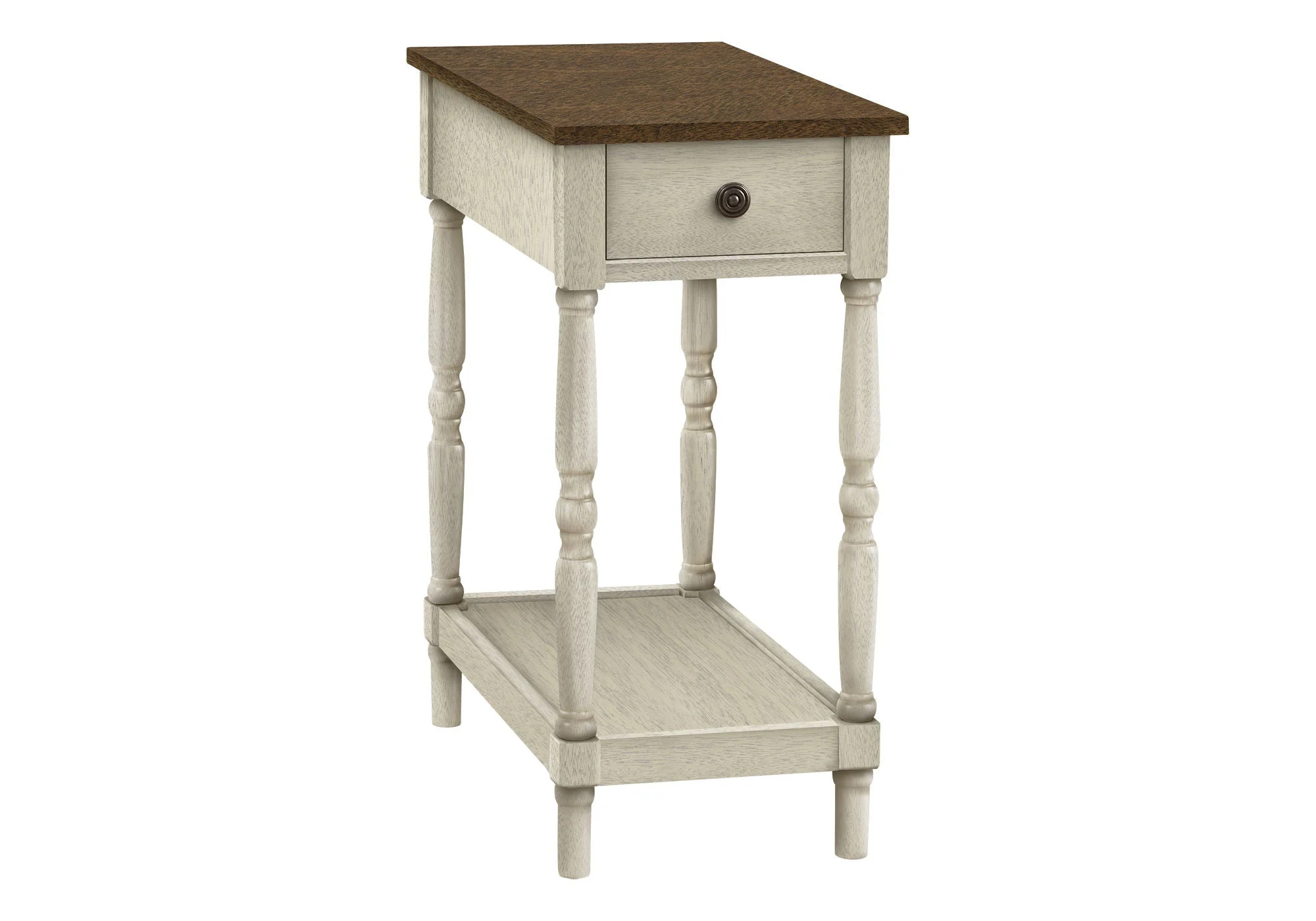 Accent End Table, 2 Tier, Storage Drawer, Traditional Stylish Design - Image 5