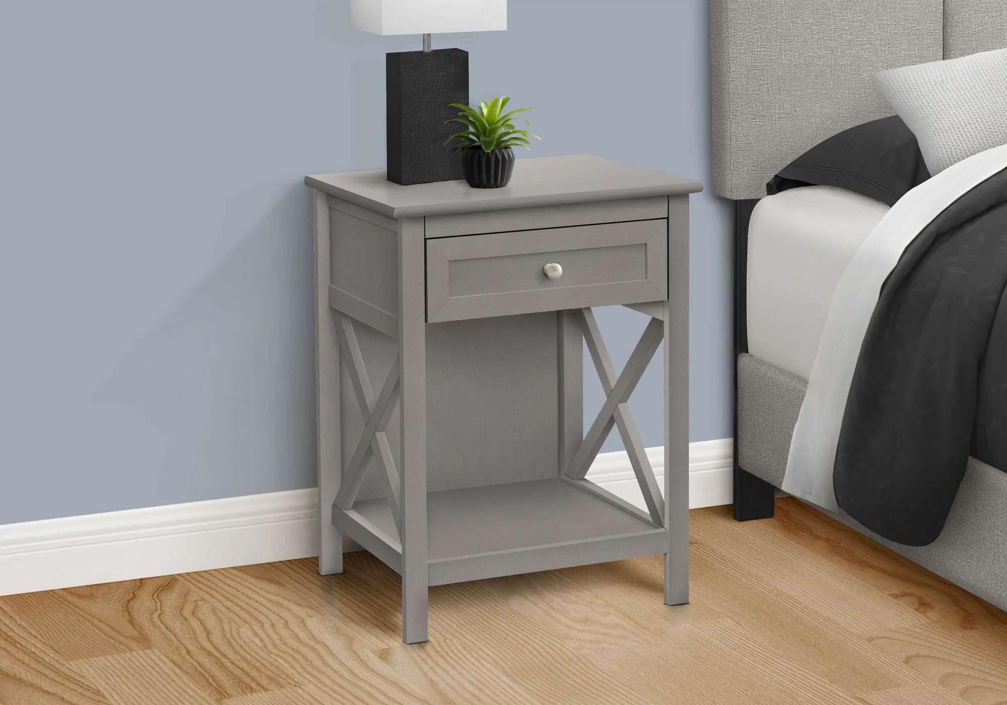 Accent End Table, 2 Tier, Storage Drawer, Transitional Style - Image 2