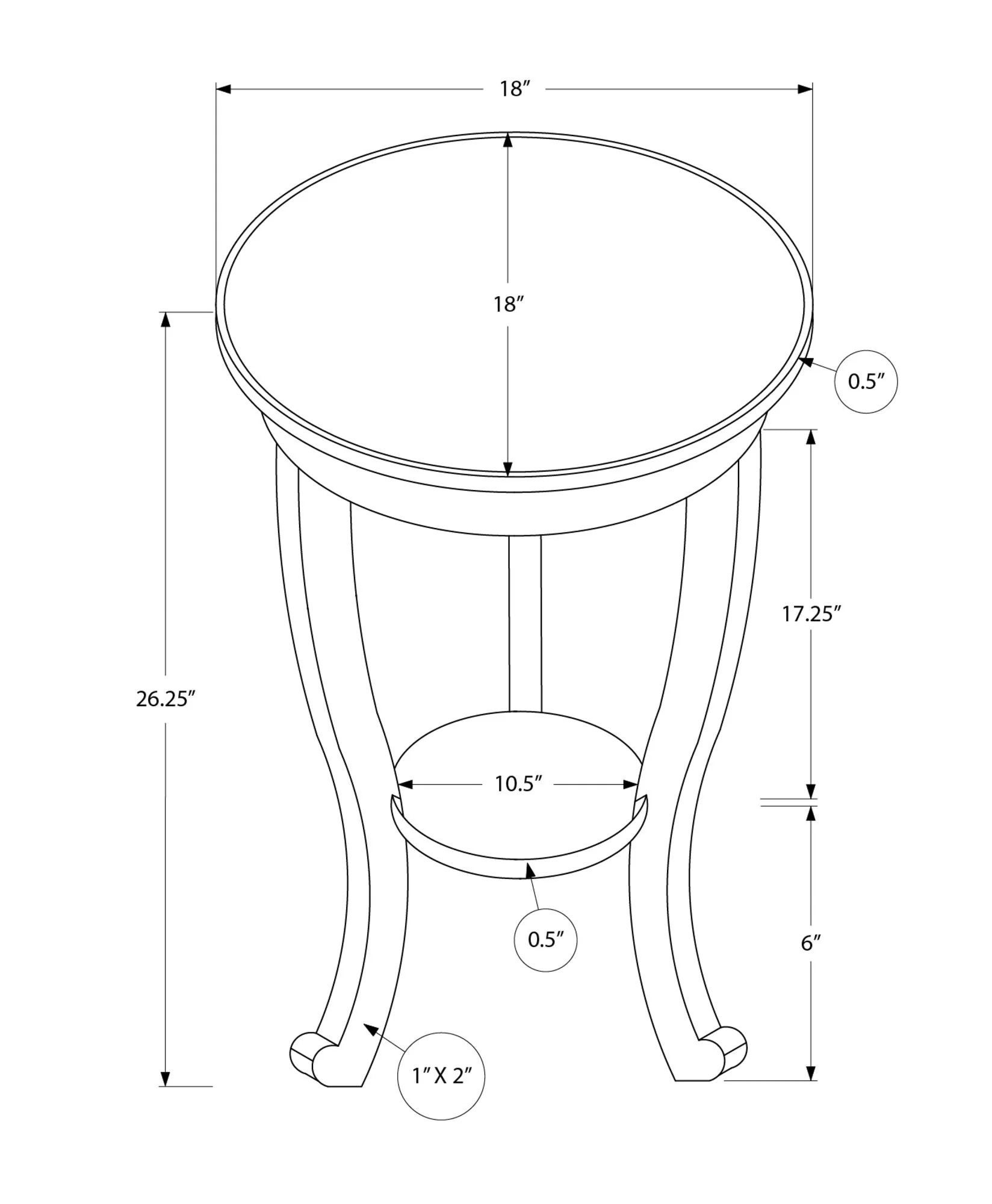 Accent End Table, 2 Tier, Traditional - Walnut - Image 2