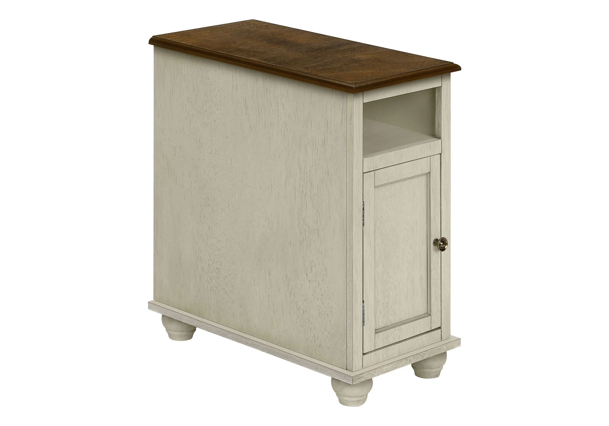 Accent End Table, Storage, Traditional - White - Image 2