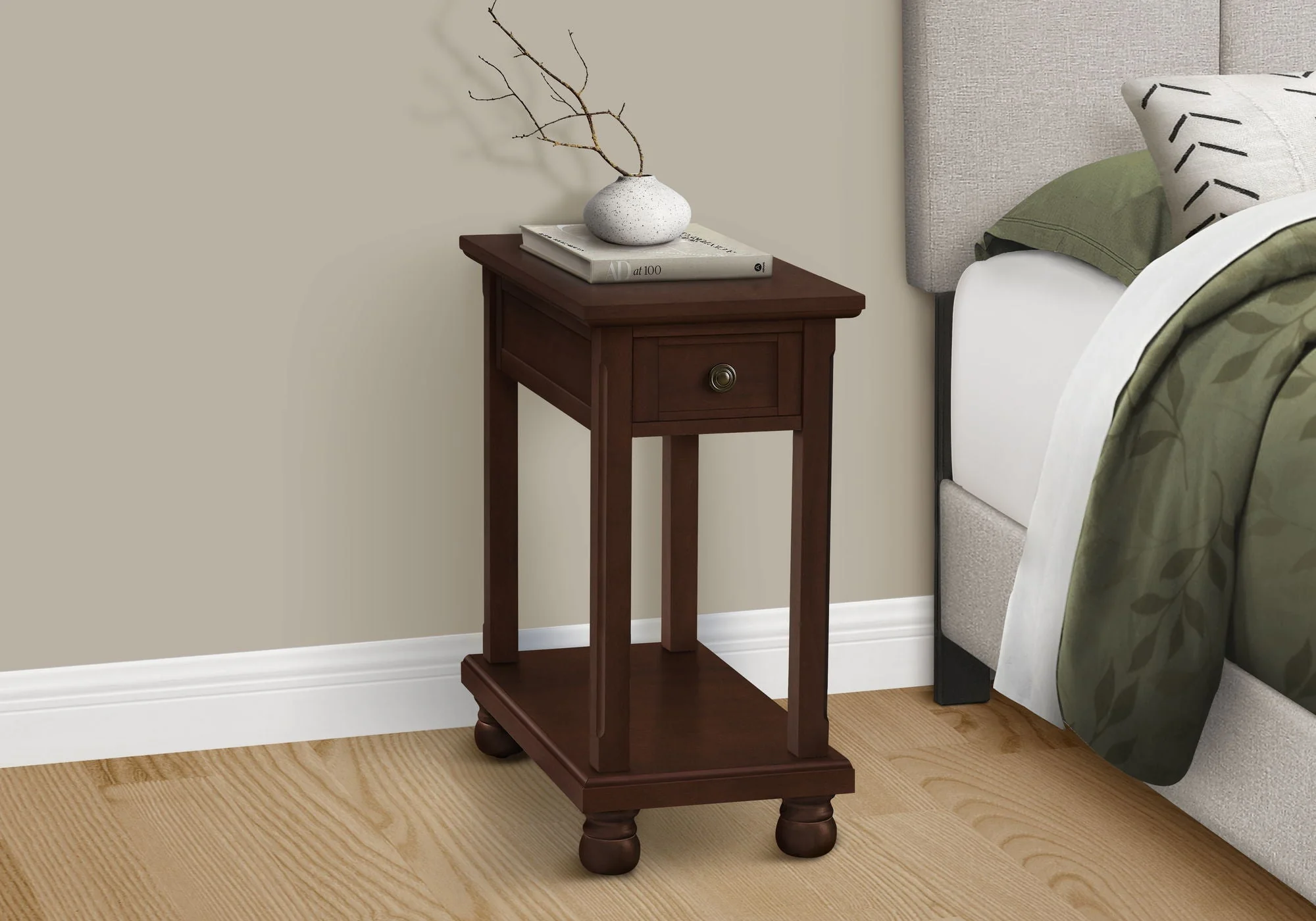 Accent End Table with Storage Drawer in Espresso Finish - Image 2