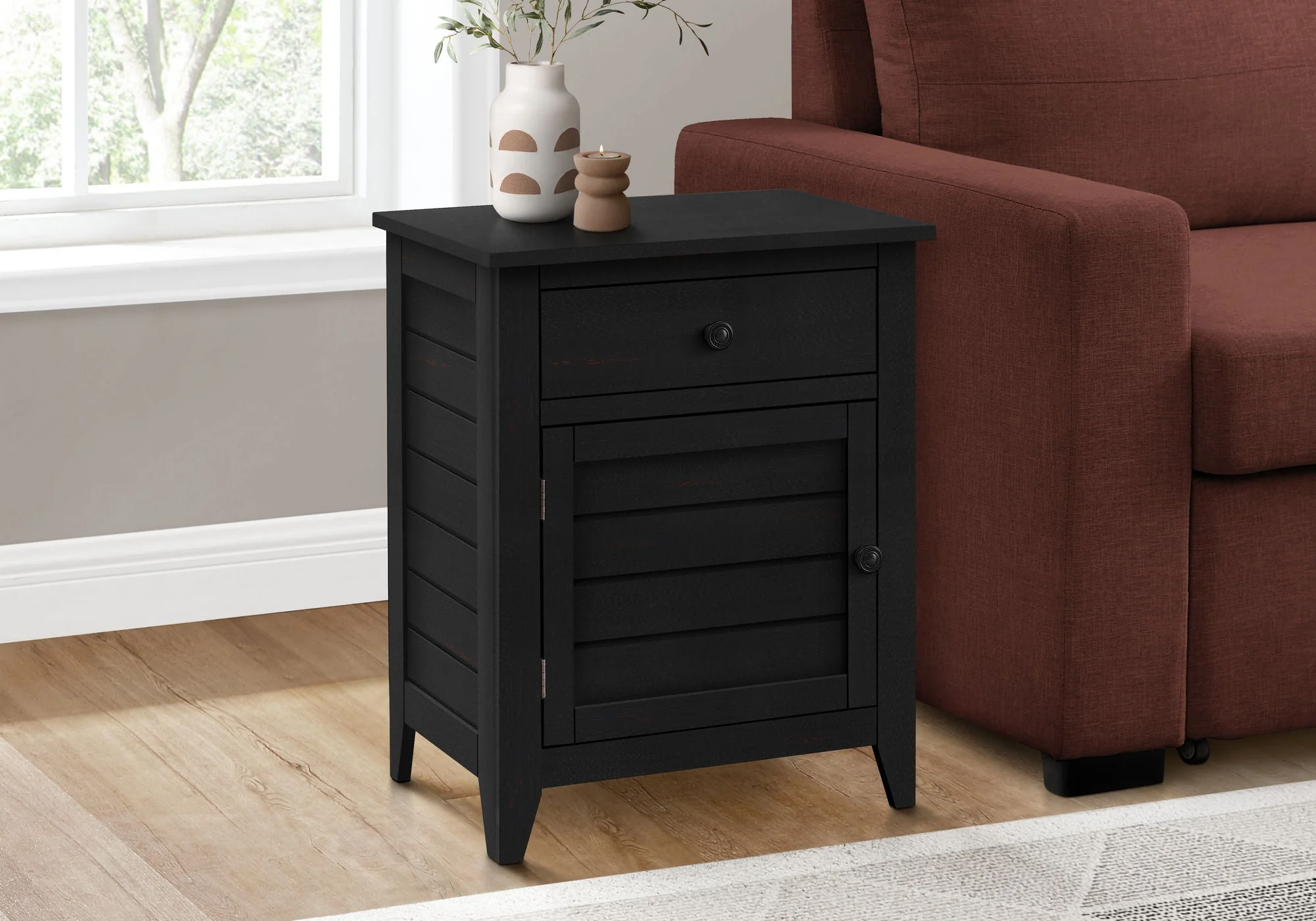 Accent Nightstand, Storage Drawer, Transitional - Image 3