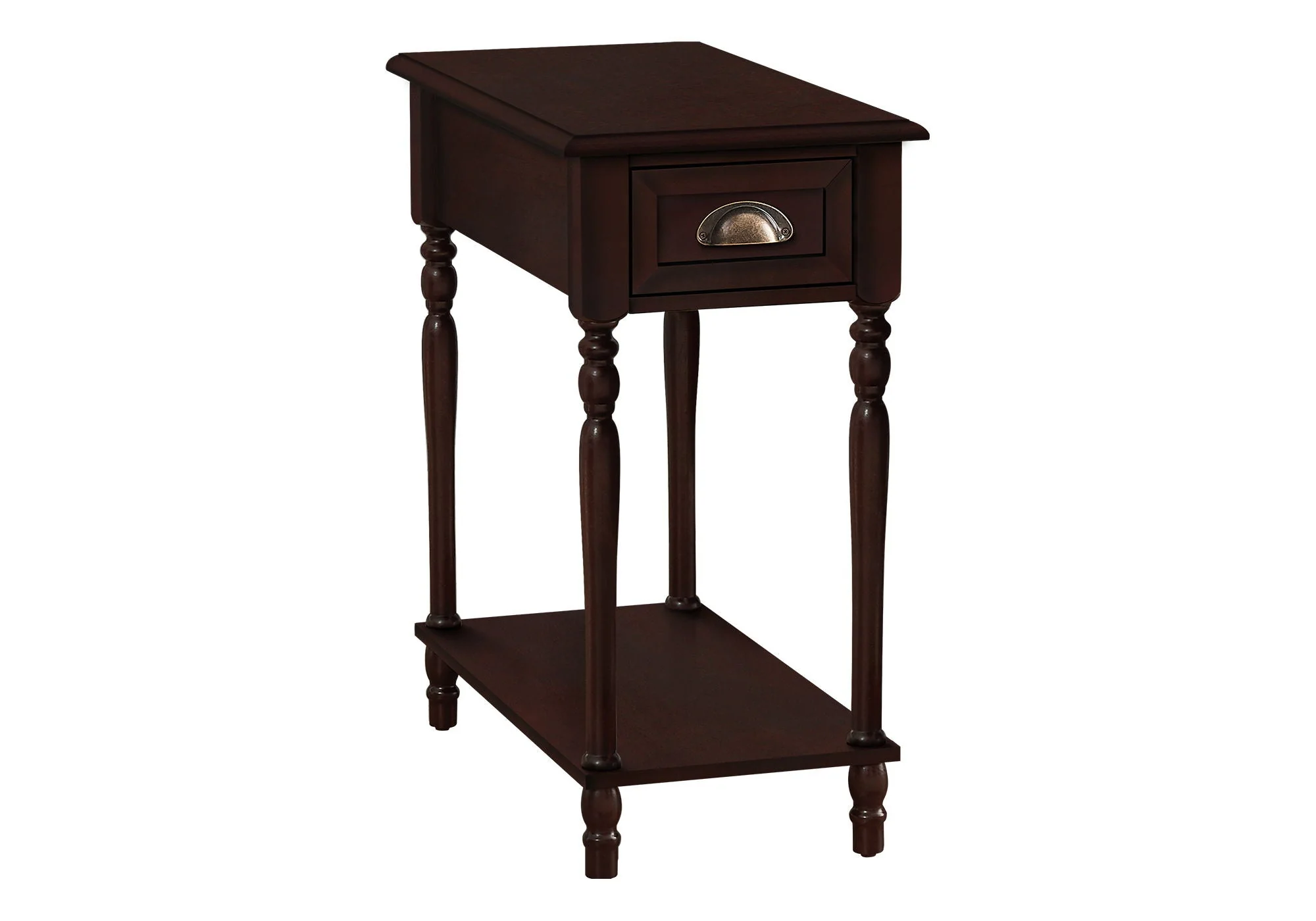 Accent Side Table, 2 Tier, Storage Drawer, Stylish Traditional Design - Image 3