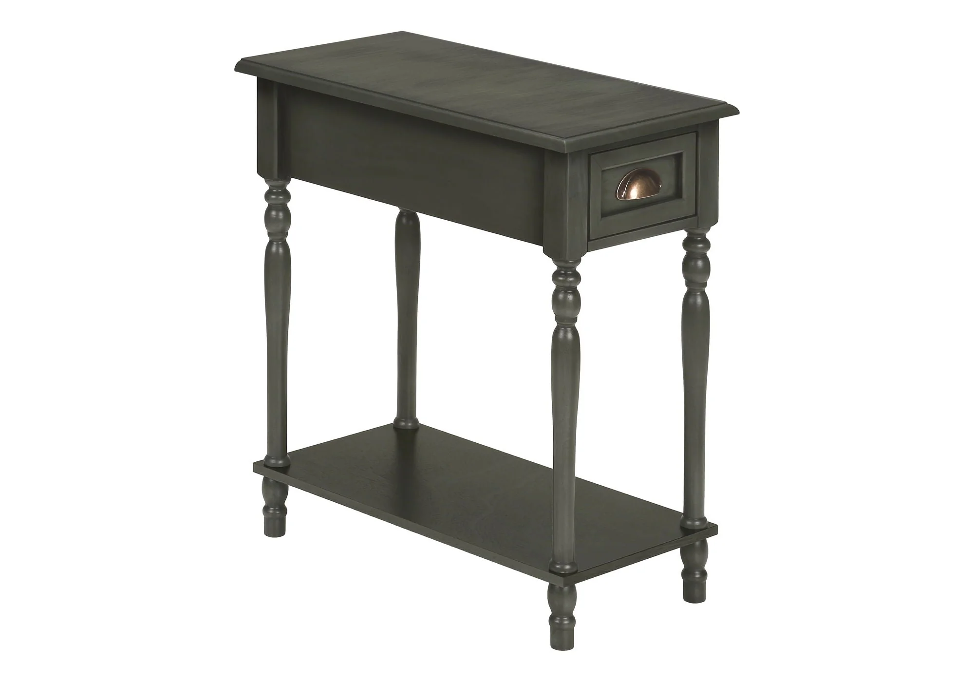 Accent Side Table, 2 Tier, Storage Drawer, Stylish Traditional Design - Image 7