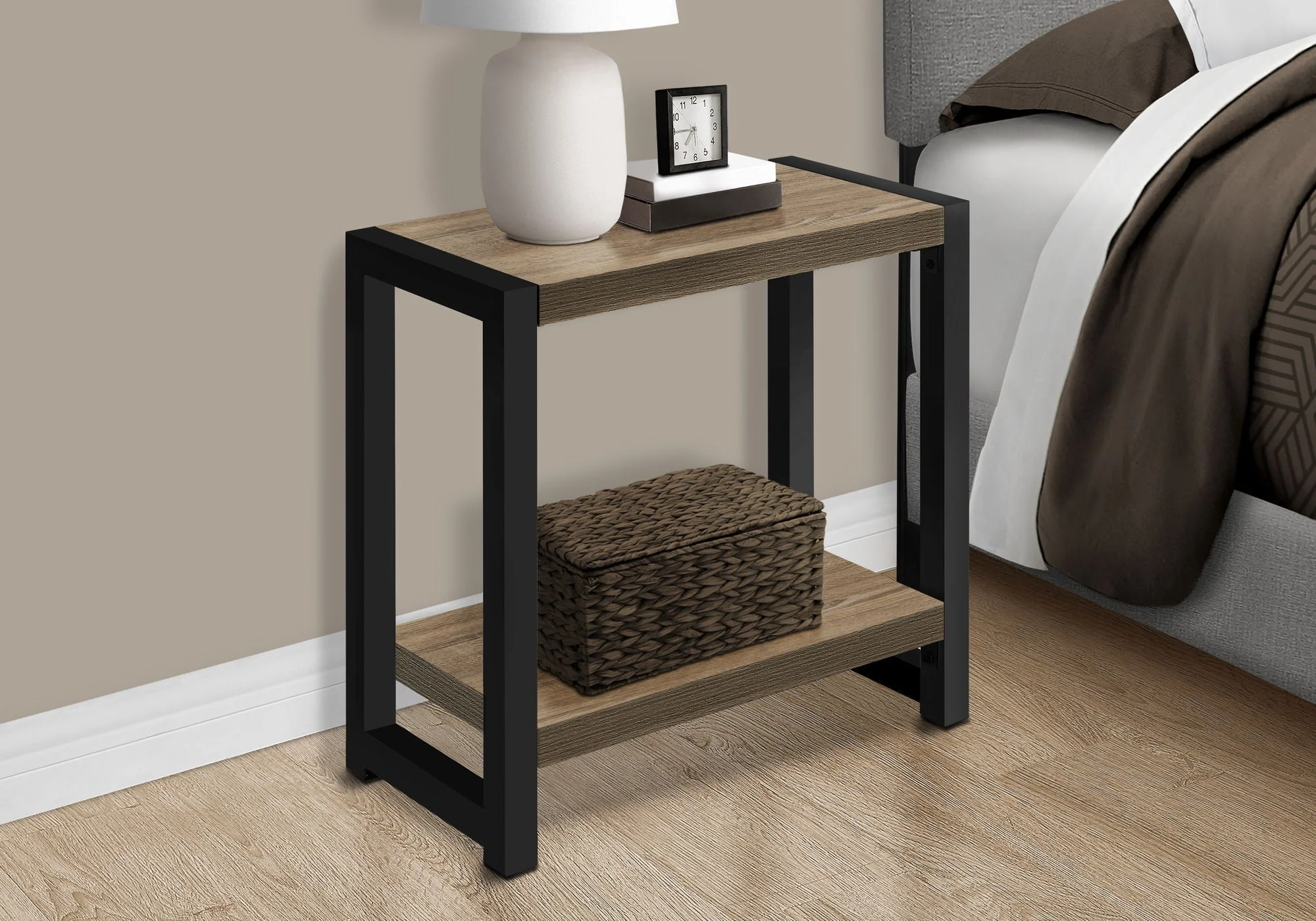 Accent Side Table, Narrow, Small, 2 Tier, Contemporary and Modern - Image 10