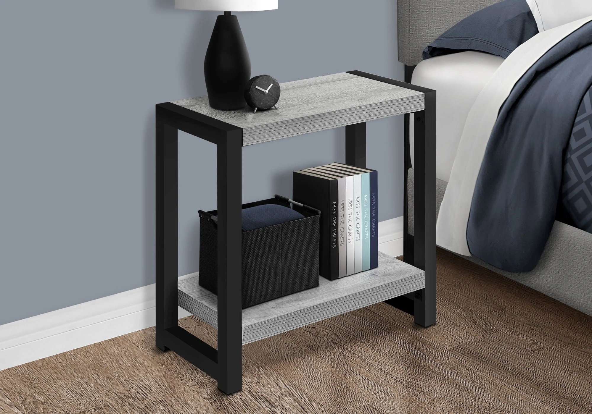 Accent Side Table, Narrow, Small, 2 Tier, Contemporary and Modern - Image 12