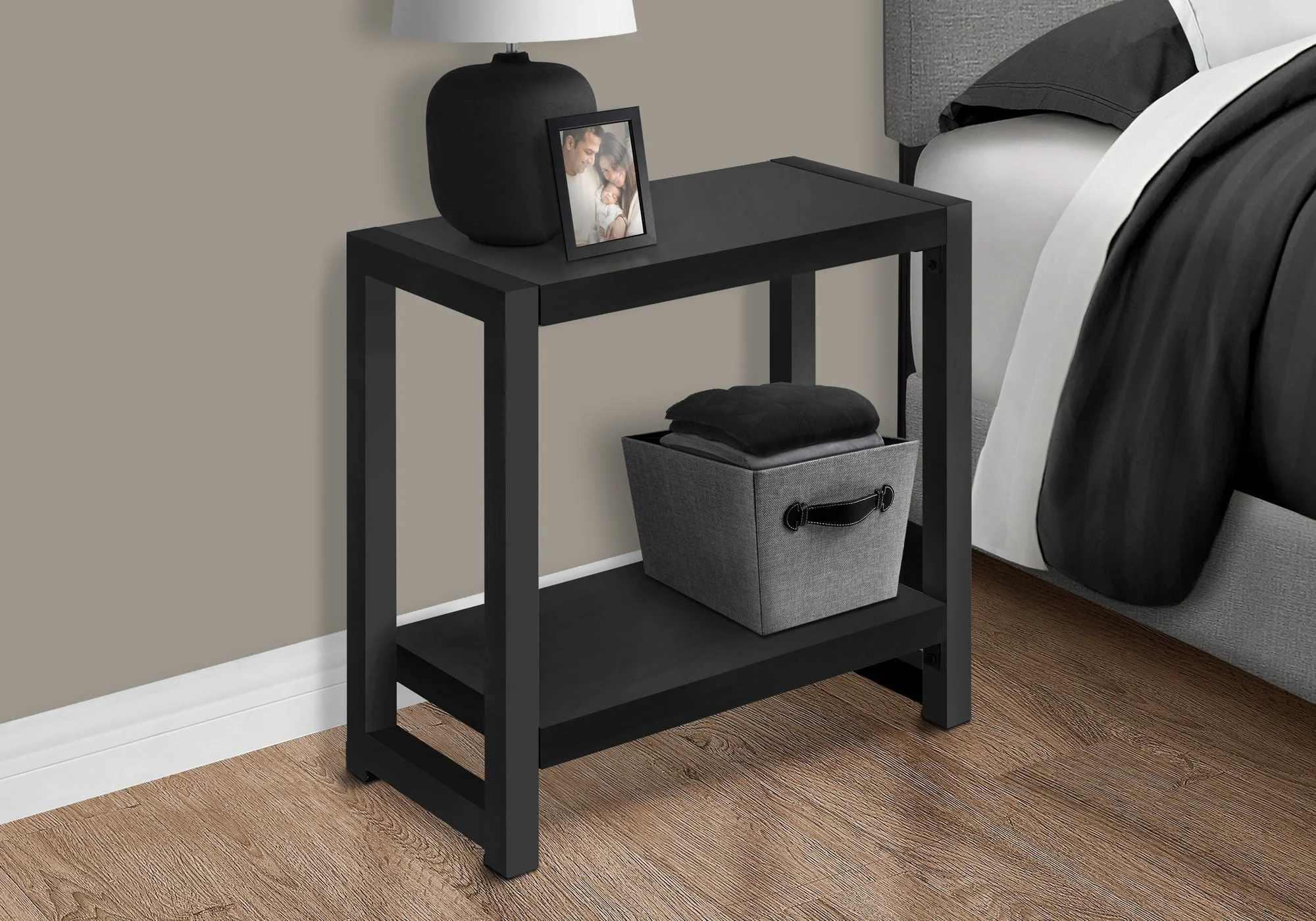 Accent Side Table, Narrow, Small, 2 Tier, Contemporary and Modern - Image 7