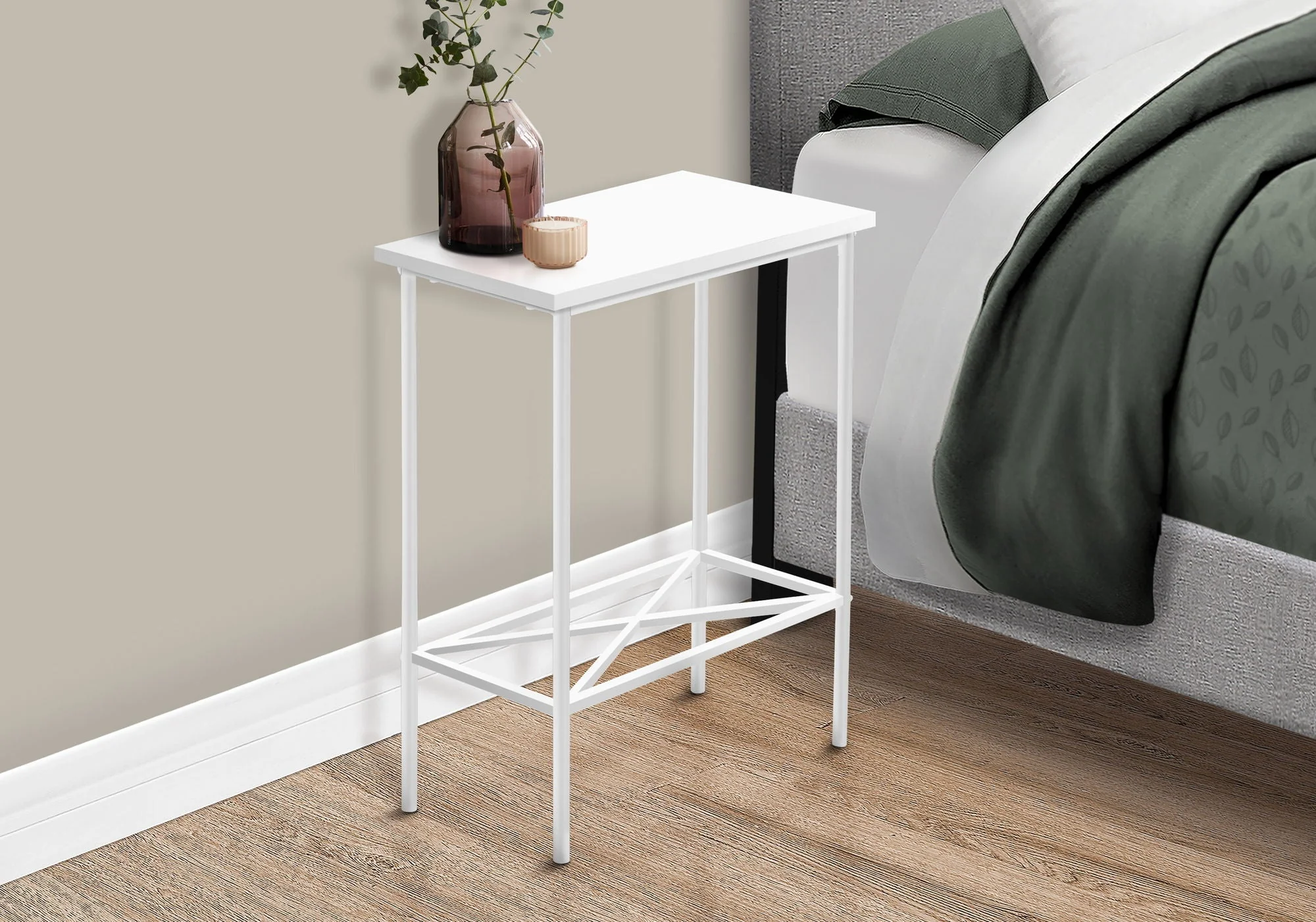 Accent Side Table, Narrow, Small, 2 Tier, Contemporary & Modern - Image 3