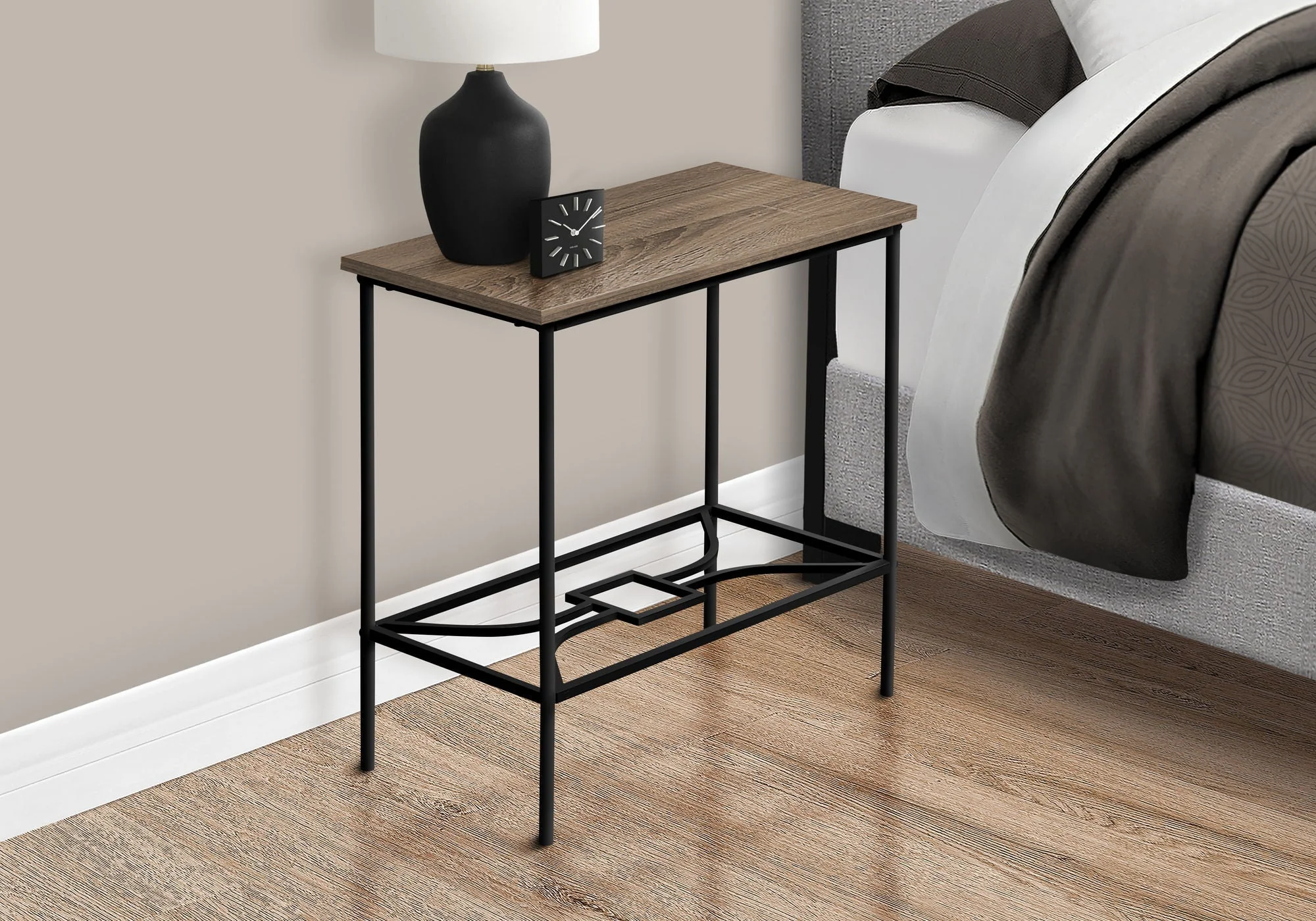 Accent Side Table, Narrow, Small, 2 Tier, Elegant Design - Image 4