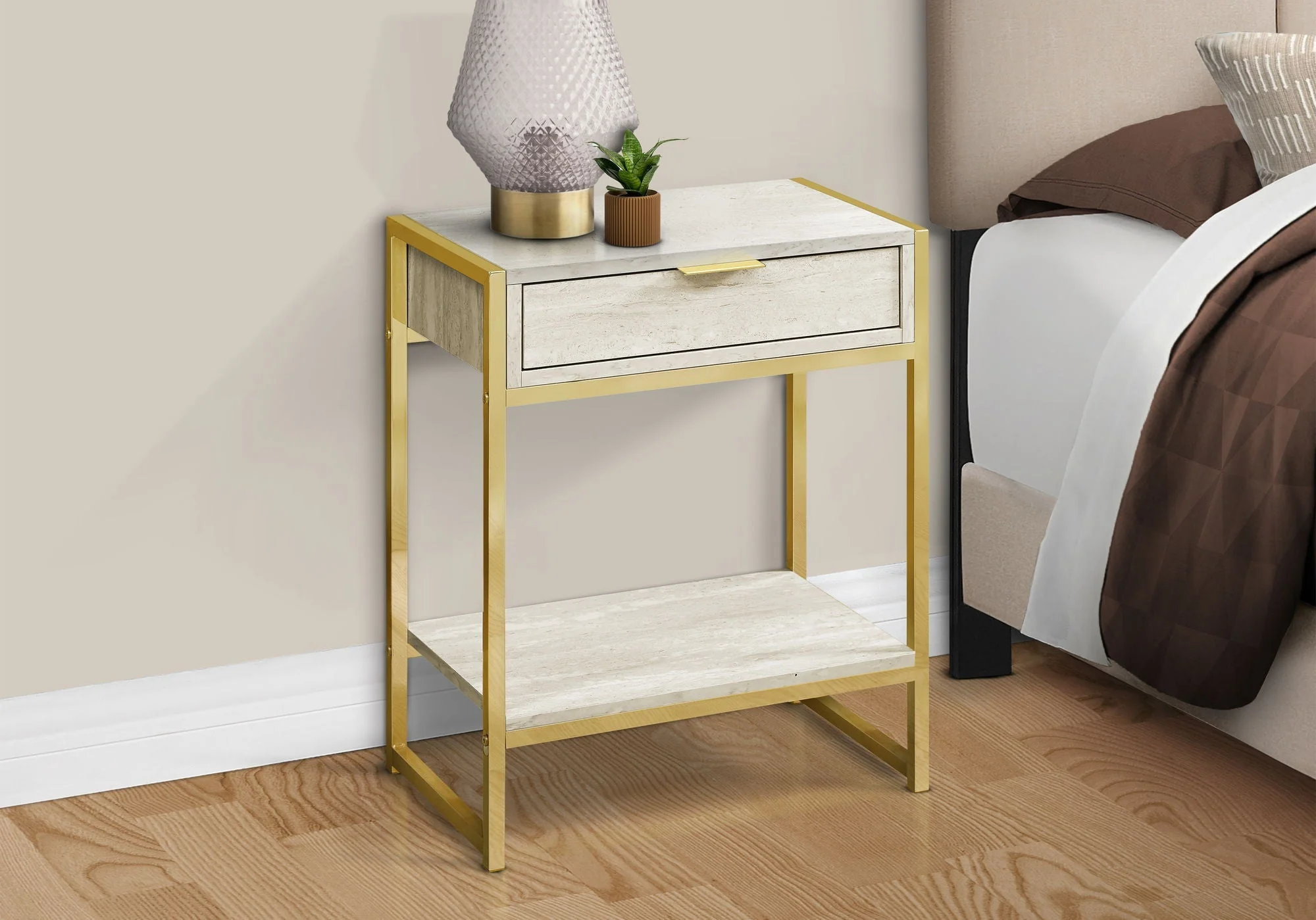Accent Side Table, Storage Drawer, Spacious Tabletop - Image 11