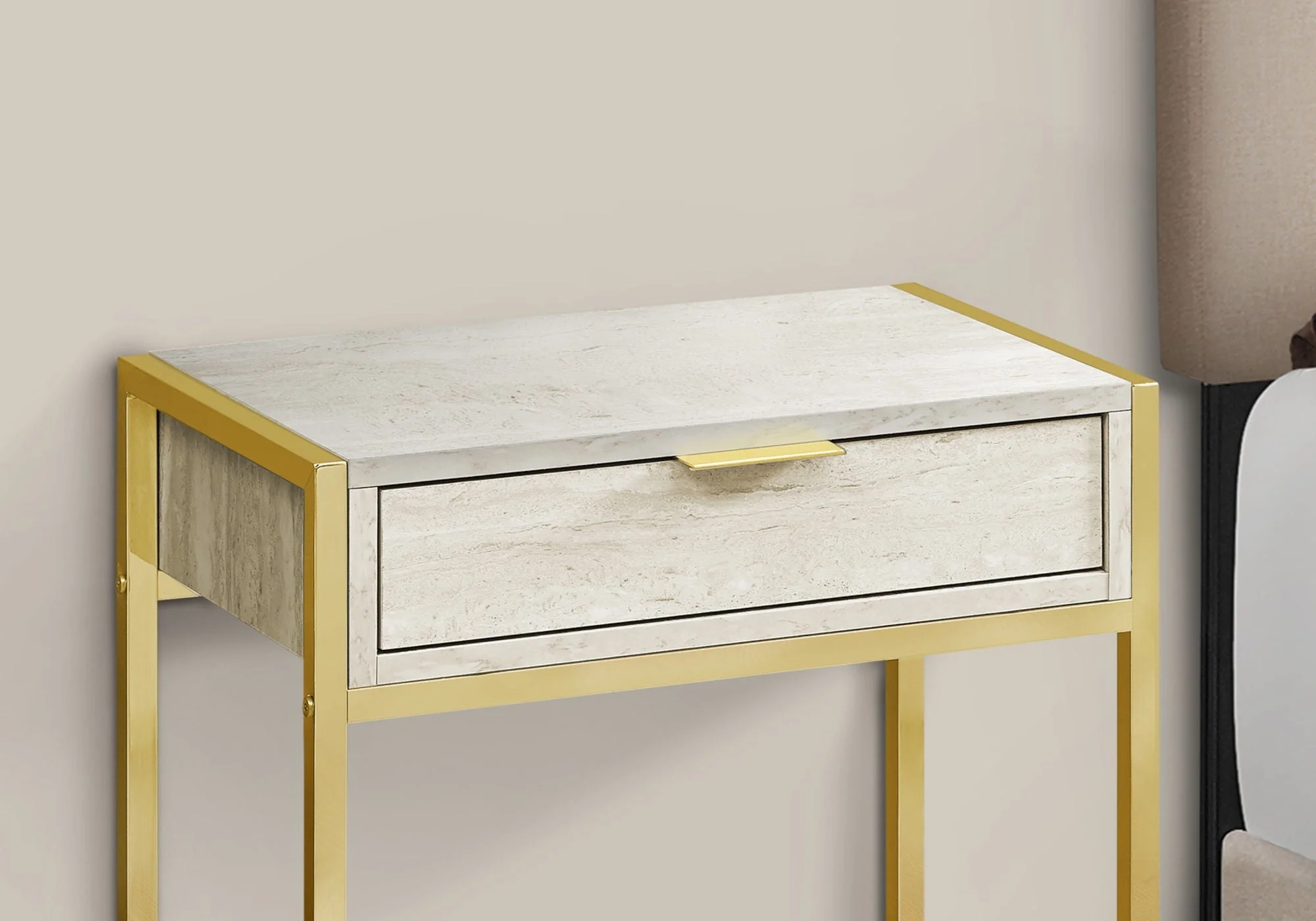 Accent Side Table, Storage Drawer, Spacious Tabletop - Image 7