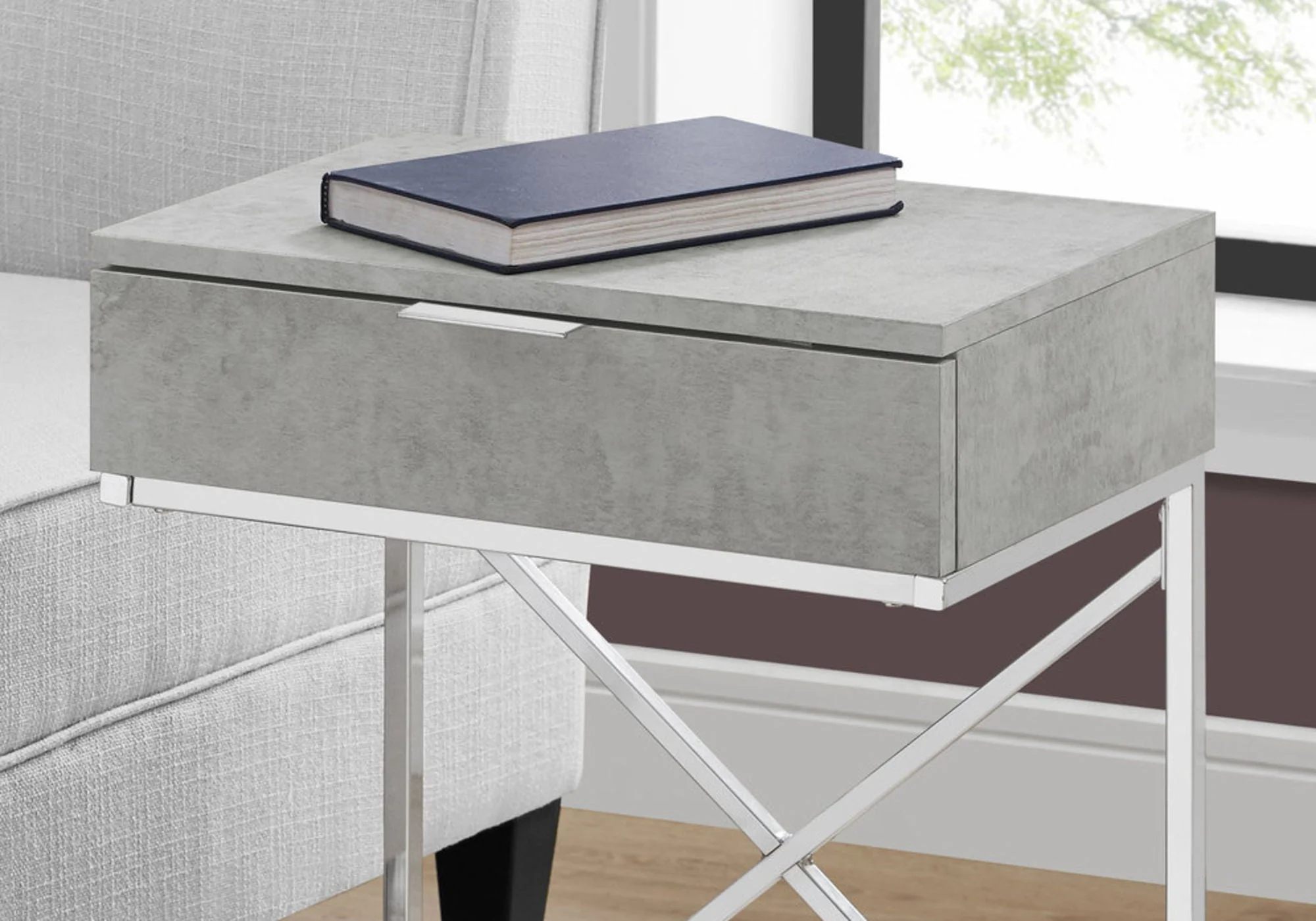 Accent Side Table, Storage Drawer, Spacious Tabletop, Contemporary & Modern - Image 18