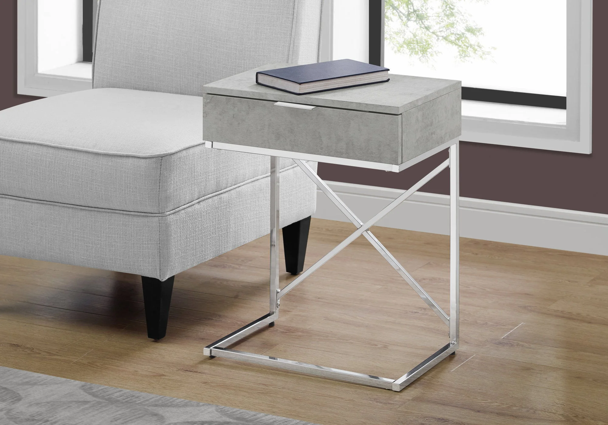 Accent Side Table, Storage Drawer, Spacious Tabletop, Contemporary & Modern - Image 2