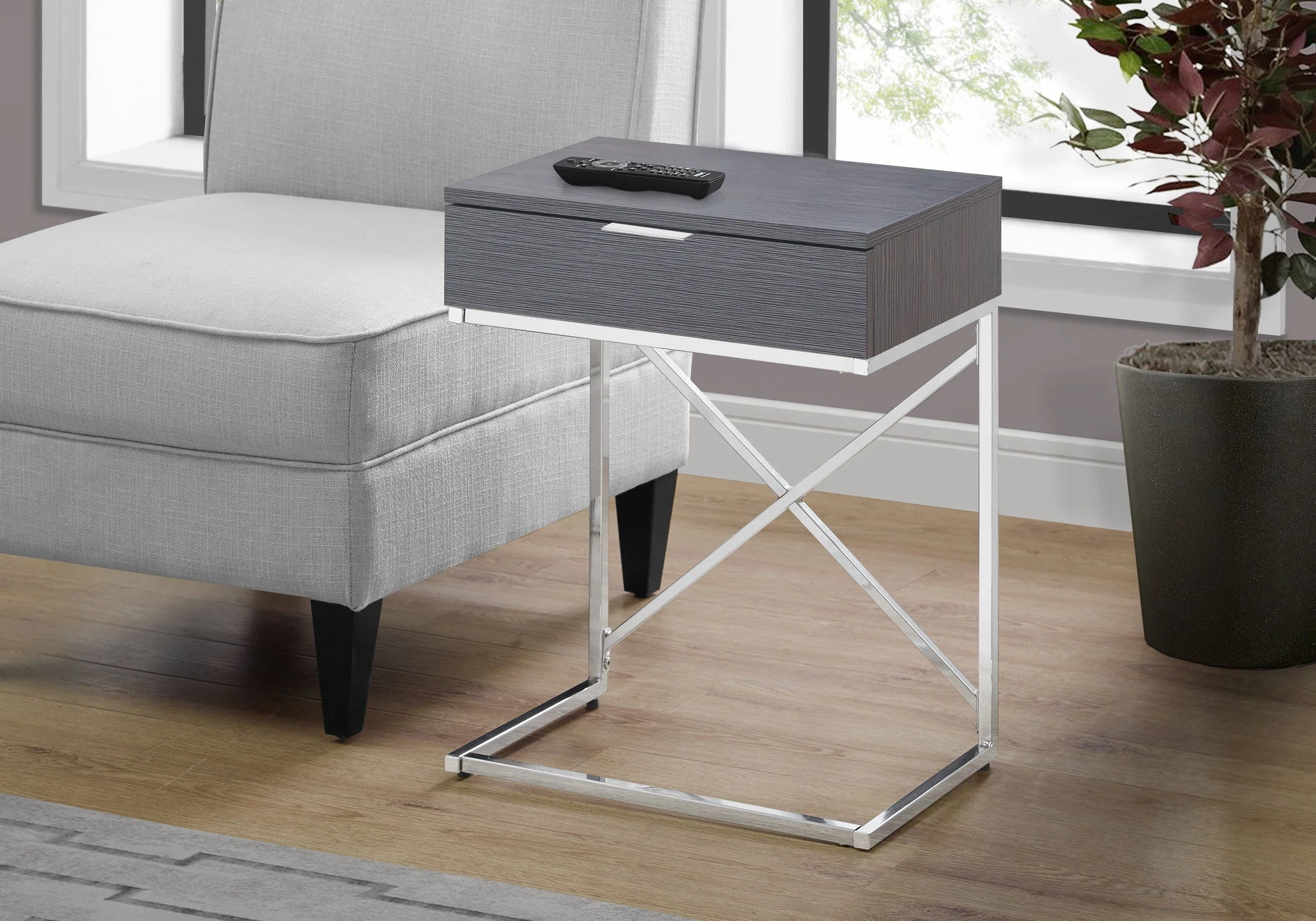 Accent Side Table, Storage Drawer, Spacious Tabletop, Contemporary & Modern - Image 4