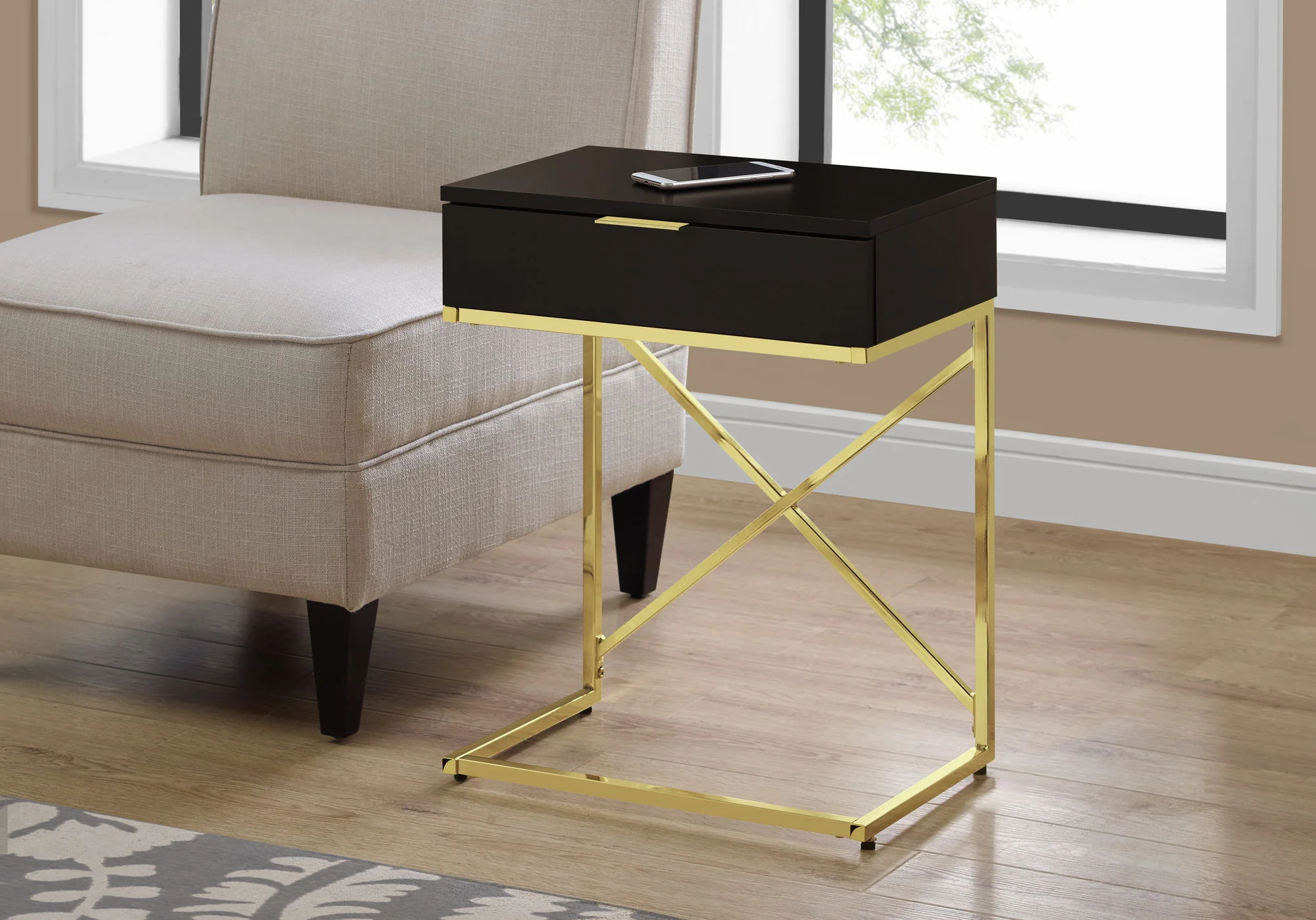 Accent Side Table, Storage Drawer, Spacious Tabletop, Contemporary & Modern - Image 5