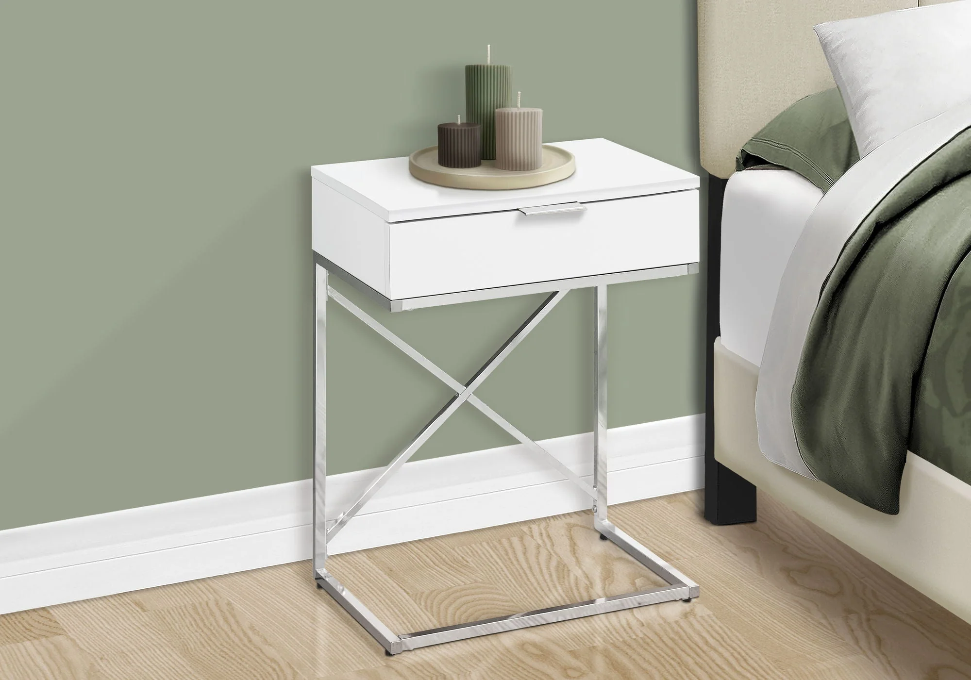 Accent Side Table, Storage Drawer, Spacious Tabletop, Contemporary & Modern - Image 6