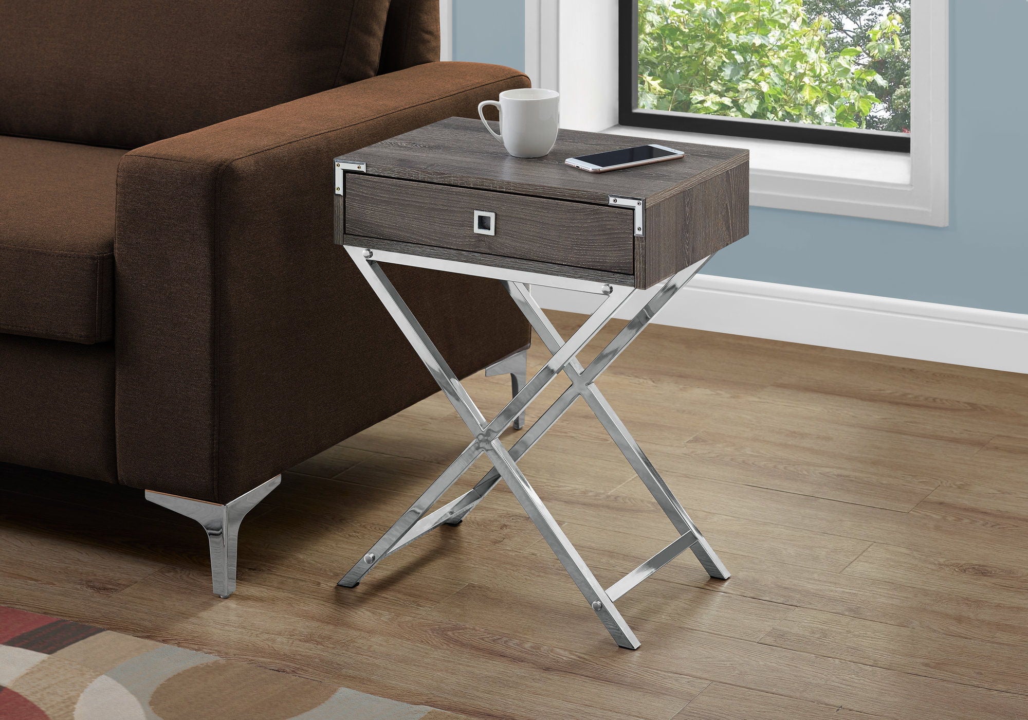 Accent Side Table, Storage Drawer, Stylish Design Contemporary & Modern - Image 2