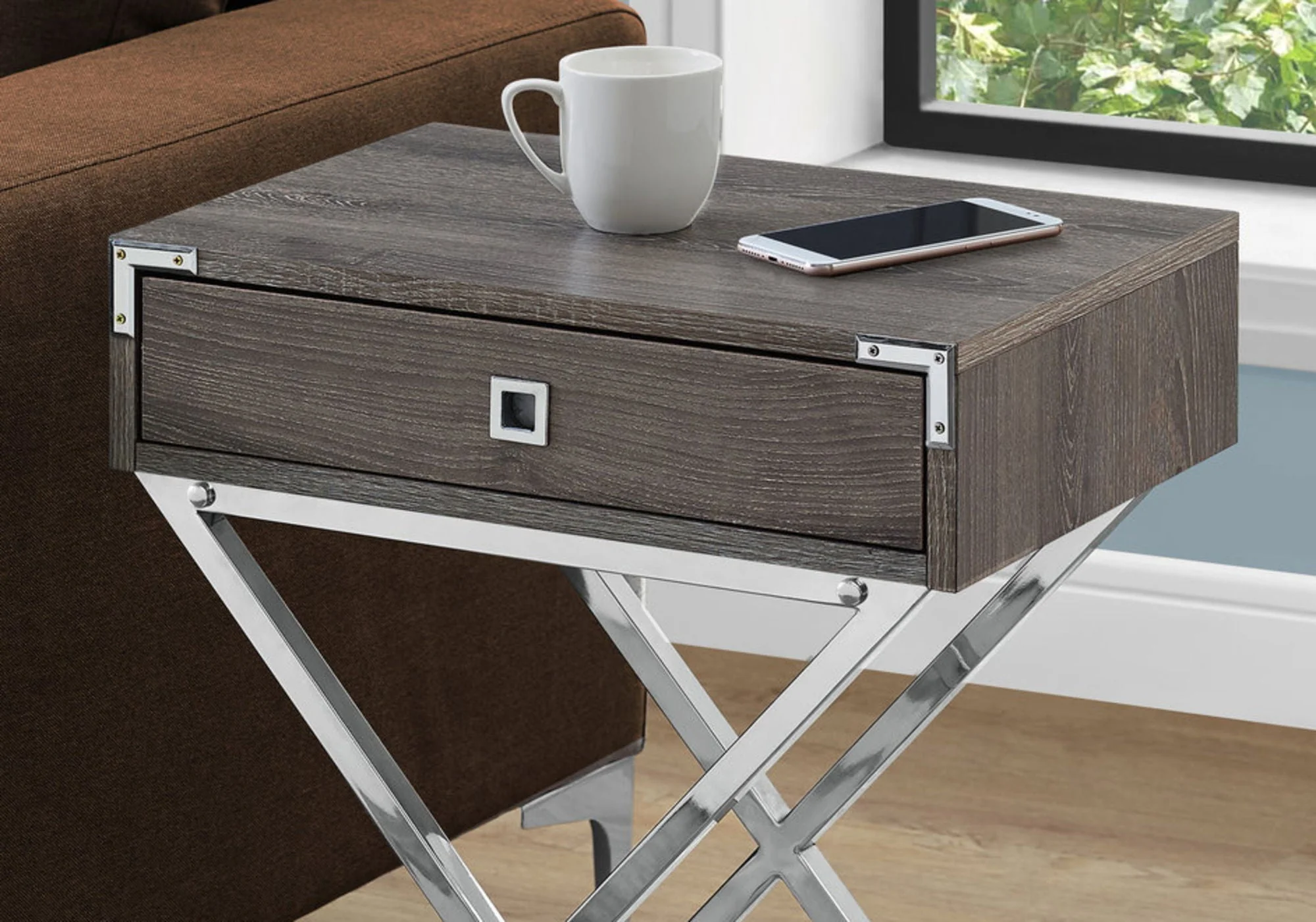 Accent Side Table, Storage Drawer, Stylish Design Contemporary & Modern - Image 7