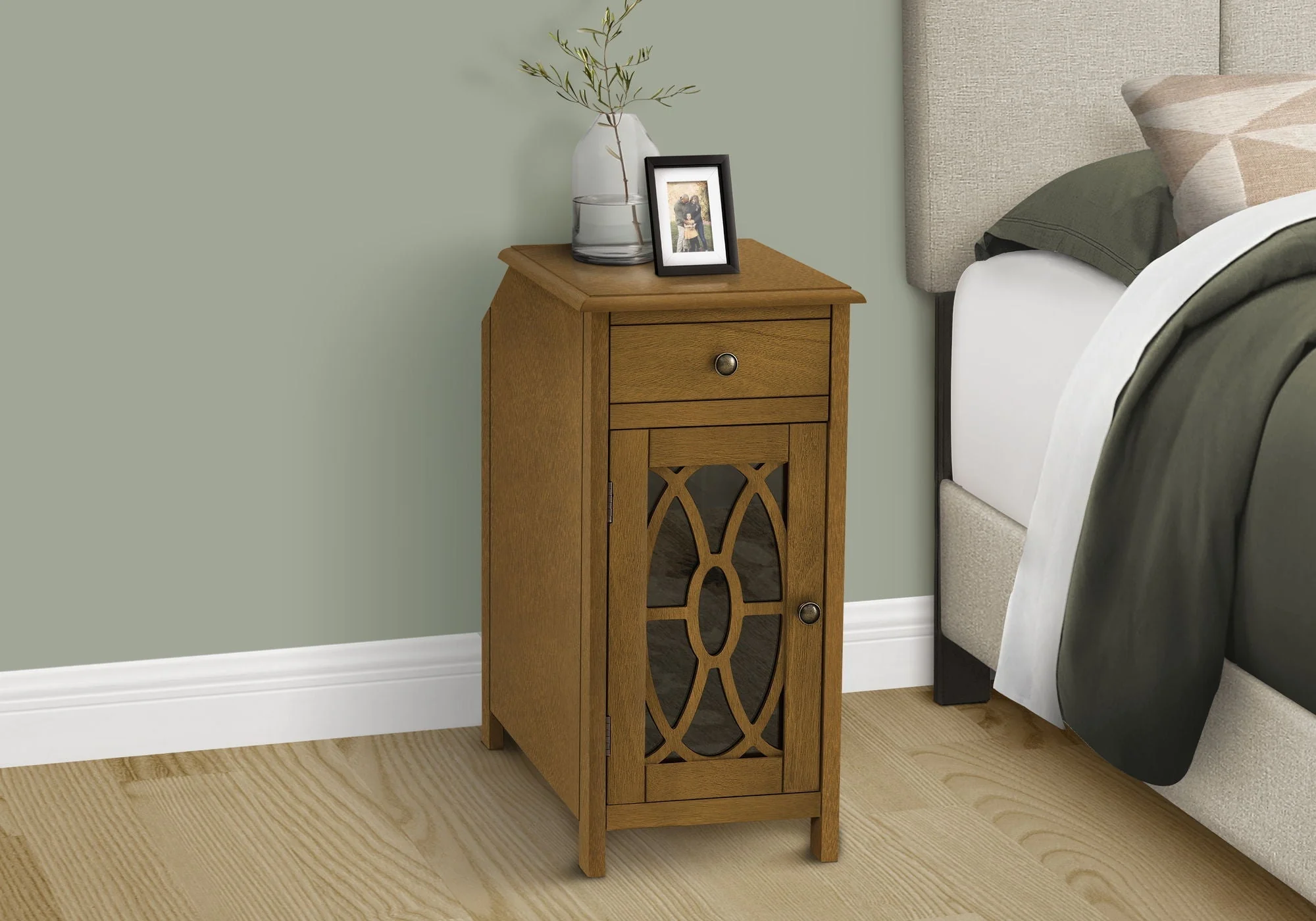 Accent Side Table with Storage Drawer - Taupe - Image 3
