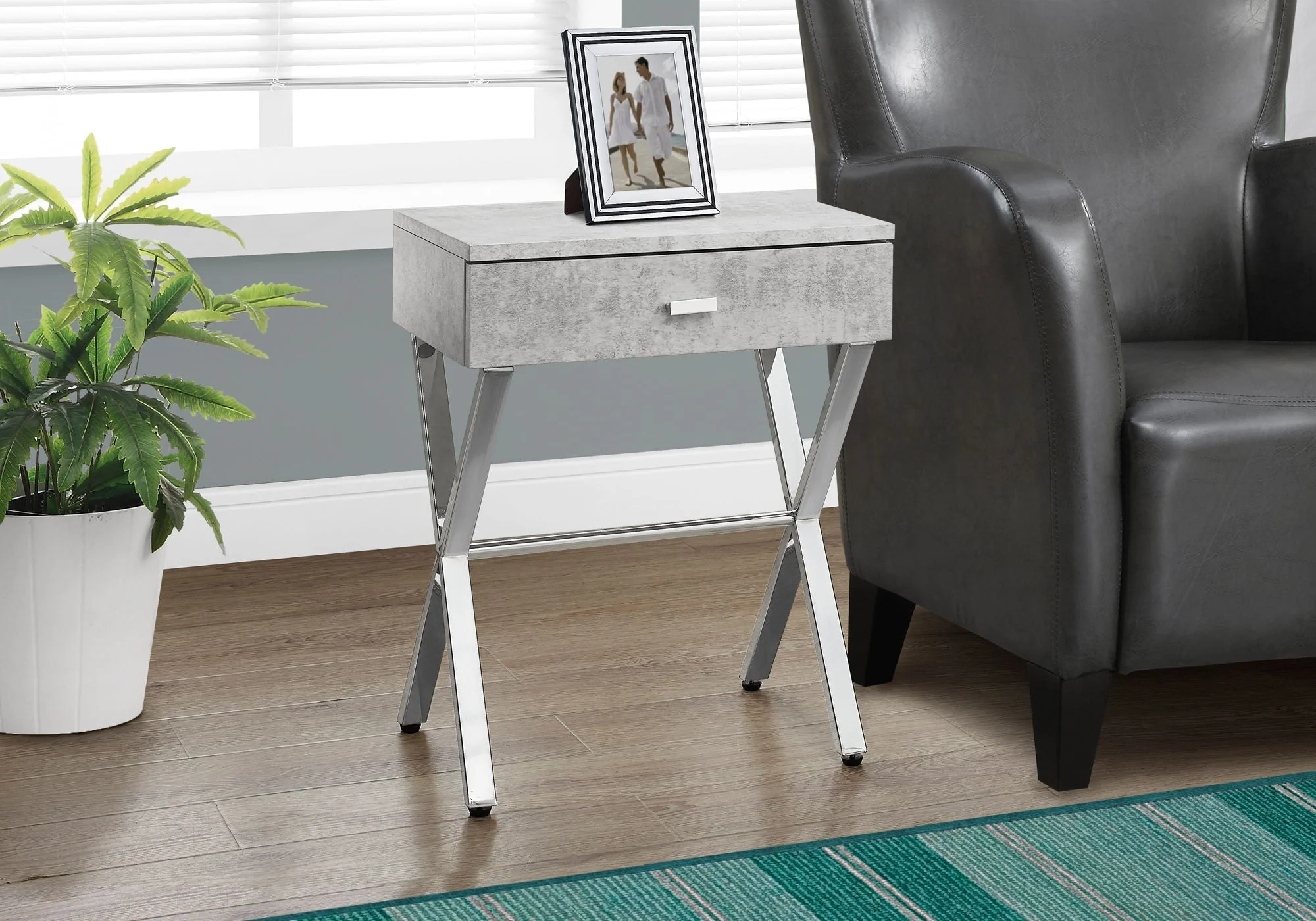 Accent Side X Table with Storage Drawer - Image 4