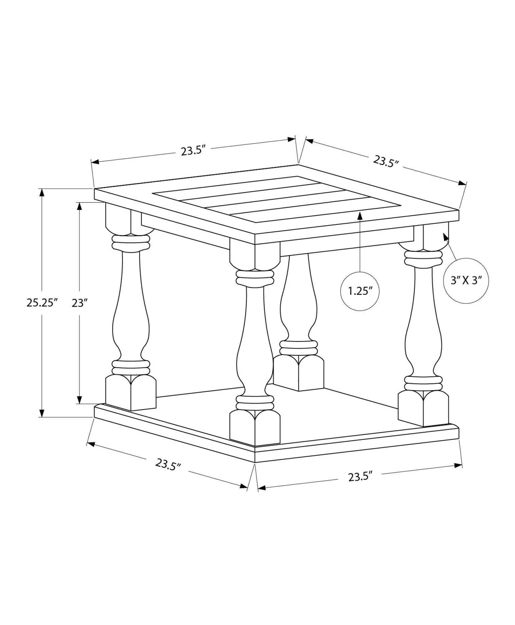Accent Table, 2 Tier, Square, Traditional - Espresso - Image 2