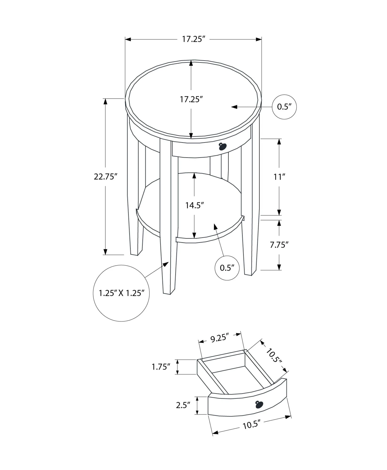 Accent Table, 2 Tier, Transitional - Espresso - Image 3
