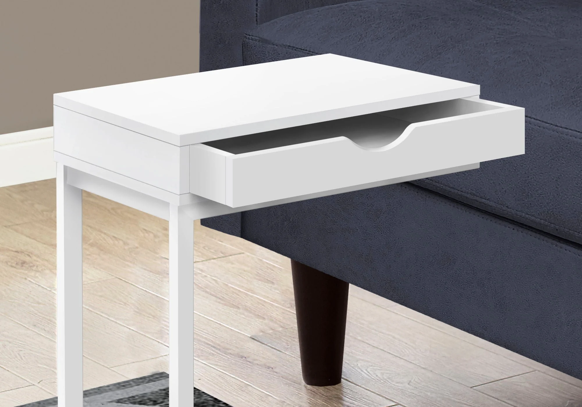 Accent Table, C - Shaped Contemporary Elegant Desig - Image 14