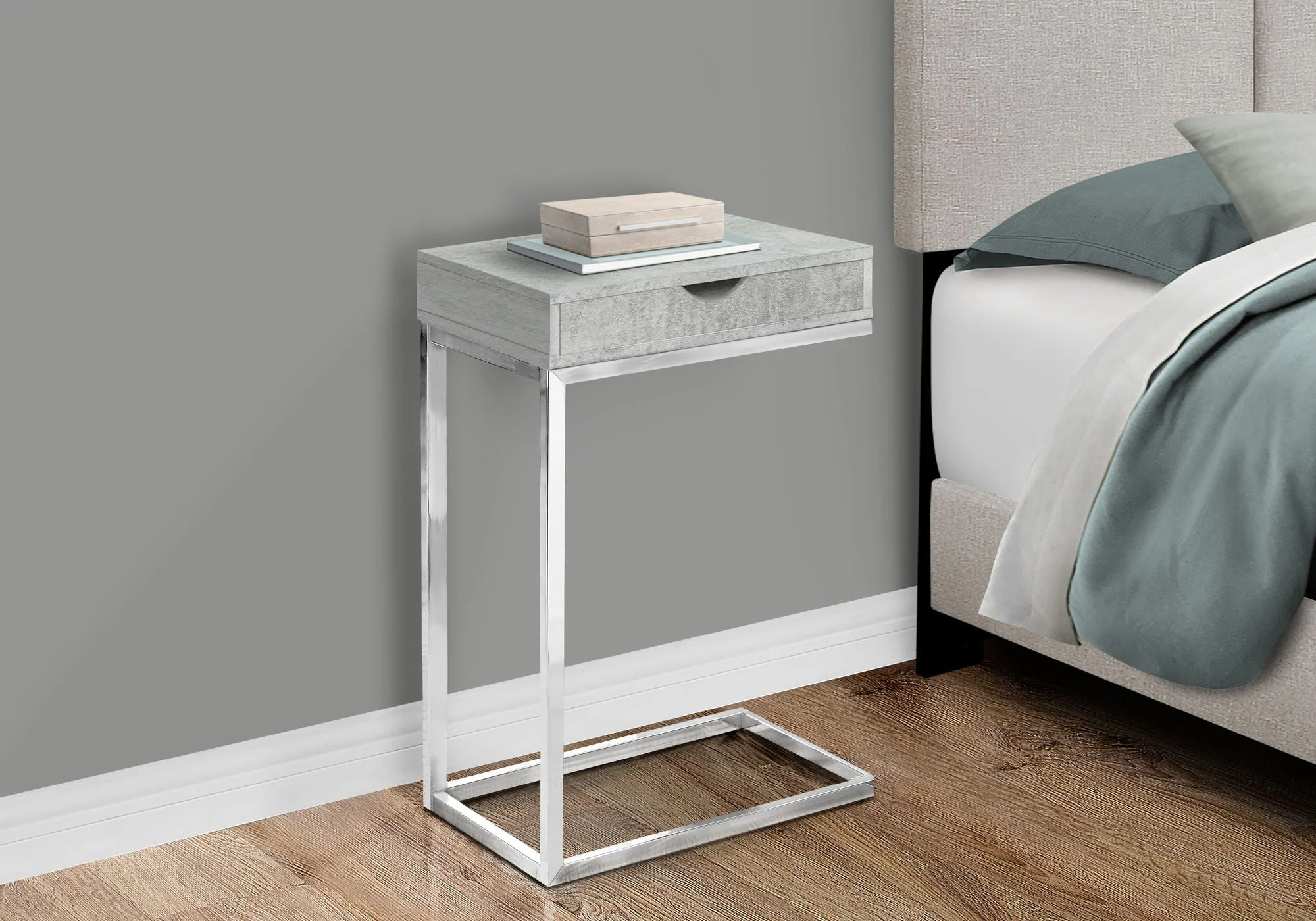 Accent Table, C - Shaped Contemporary Elegant Desig - Image 15