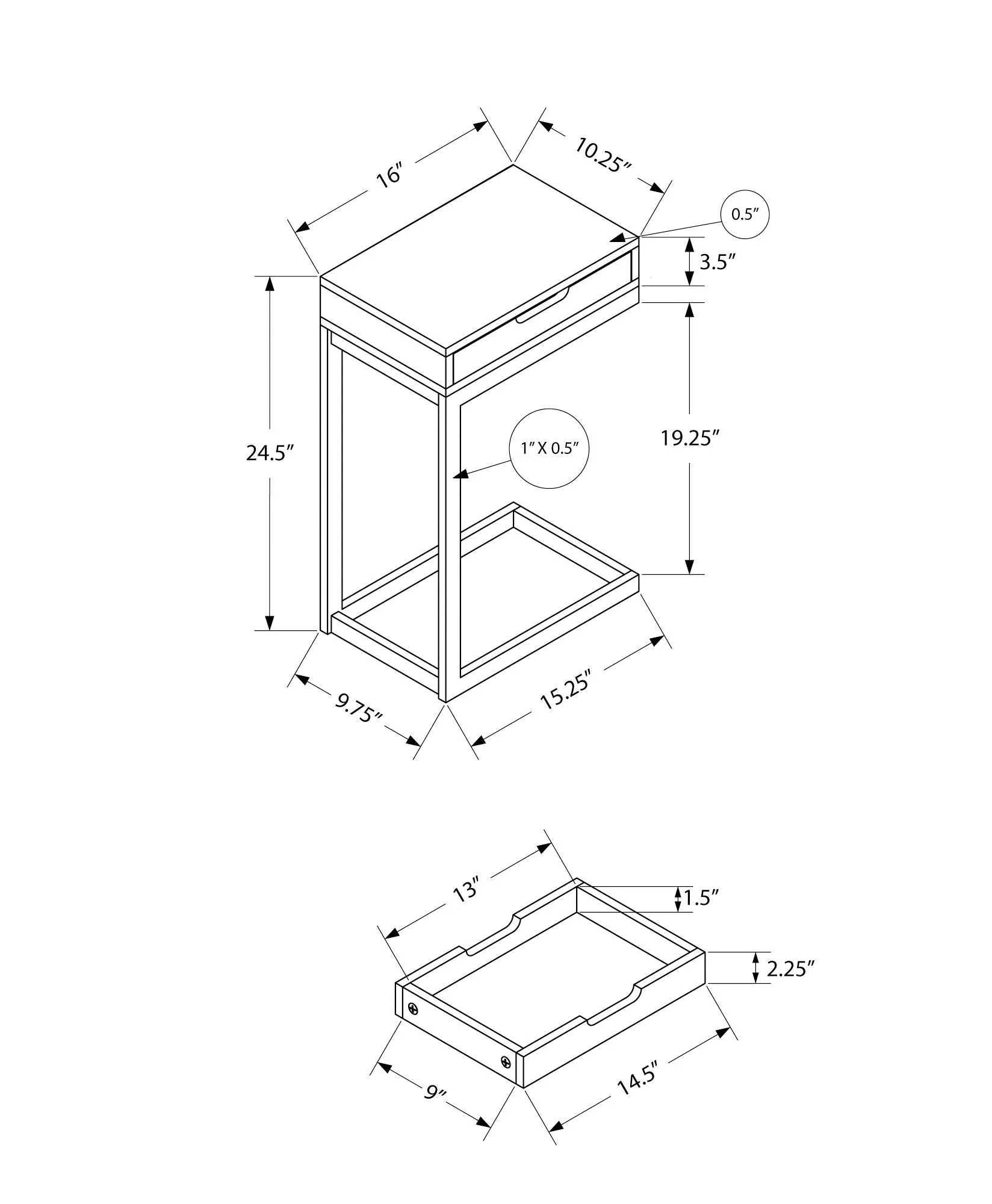 Accent Table, C - Shaped Contemporary Elegant Desig - Image 16