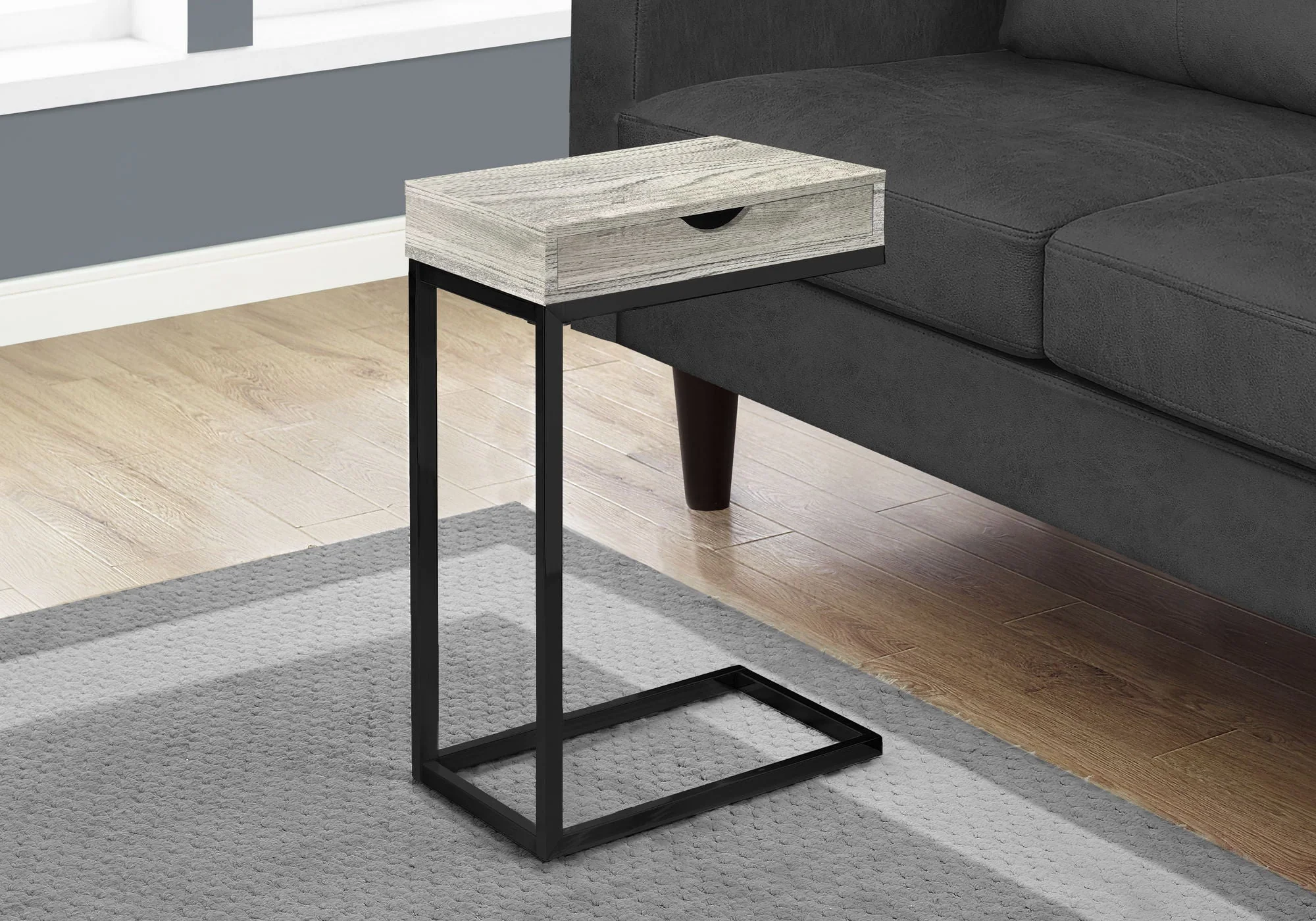 Accent Table, C - Shaped Contemporary Elegant Desig - Image 4