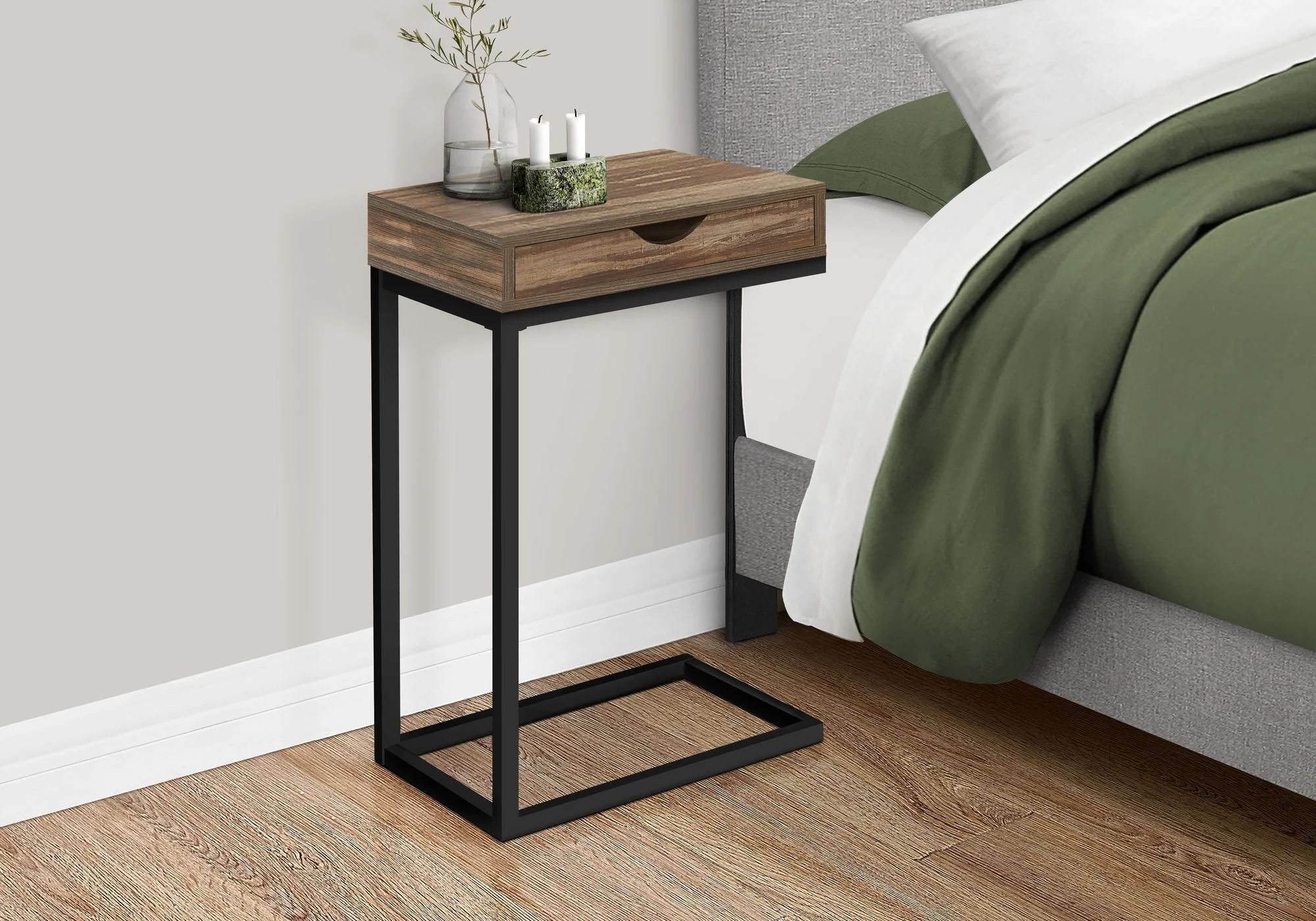 Accent Table, C - Shaped Contemporary Elegant Desig - Image 8
