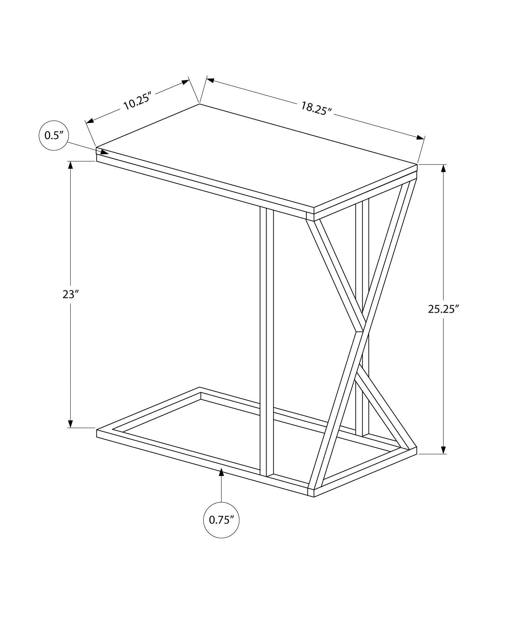 Accent Table C - Shaped, Contemporary & Modern - Image 10