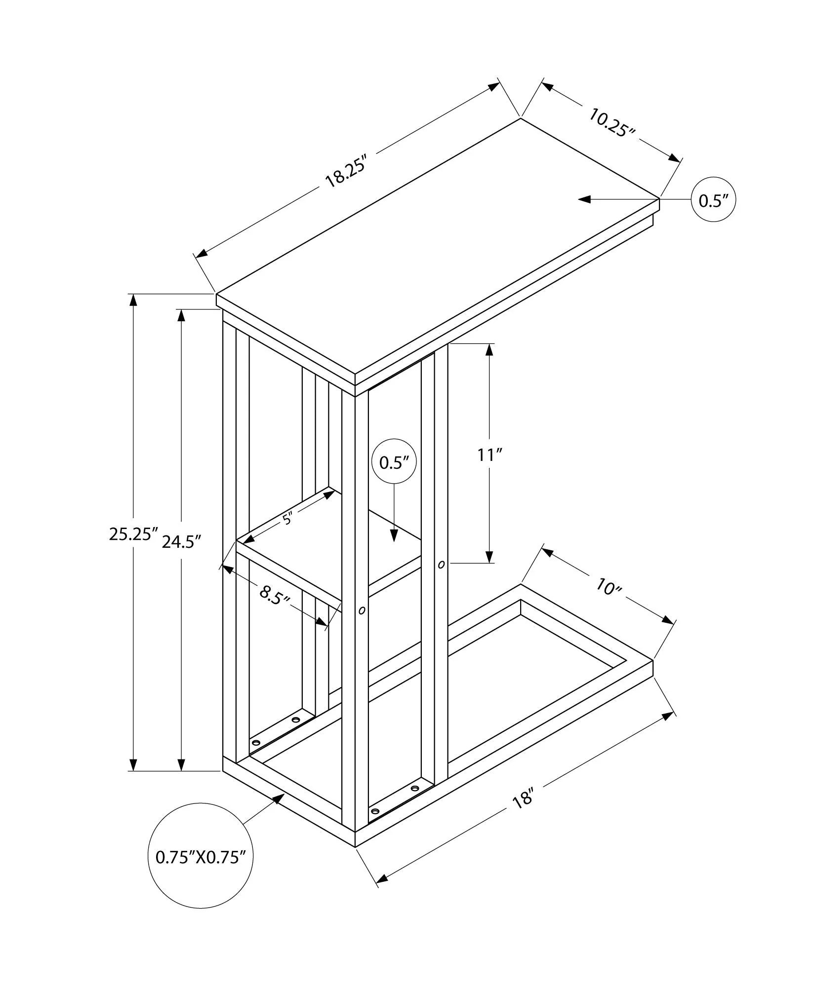 Accent Table C - Shaped, Contemporary & Modern - Image 9