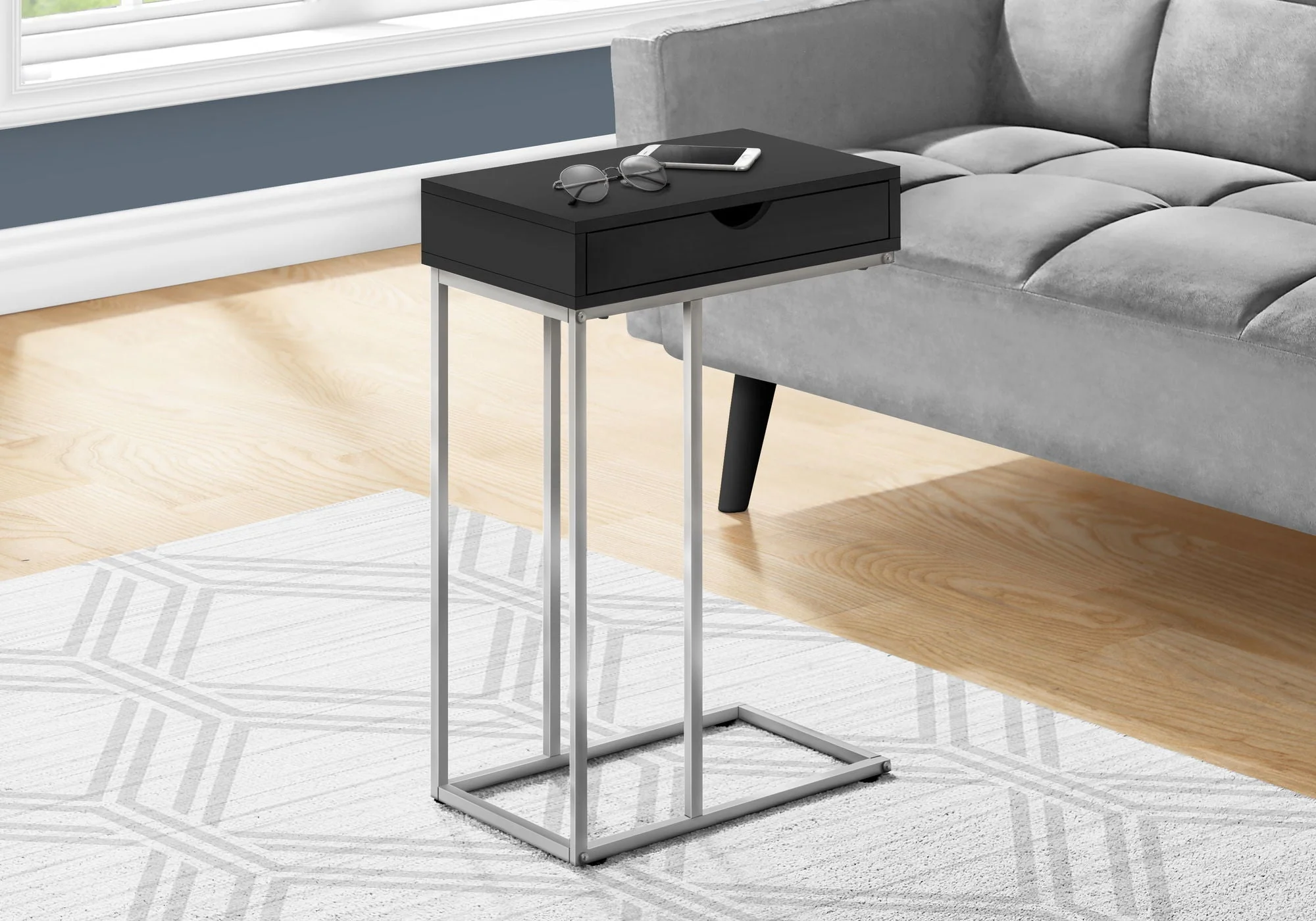 Accent Table, C - Shaped Contemporary & Modern Design - Image 4