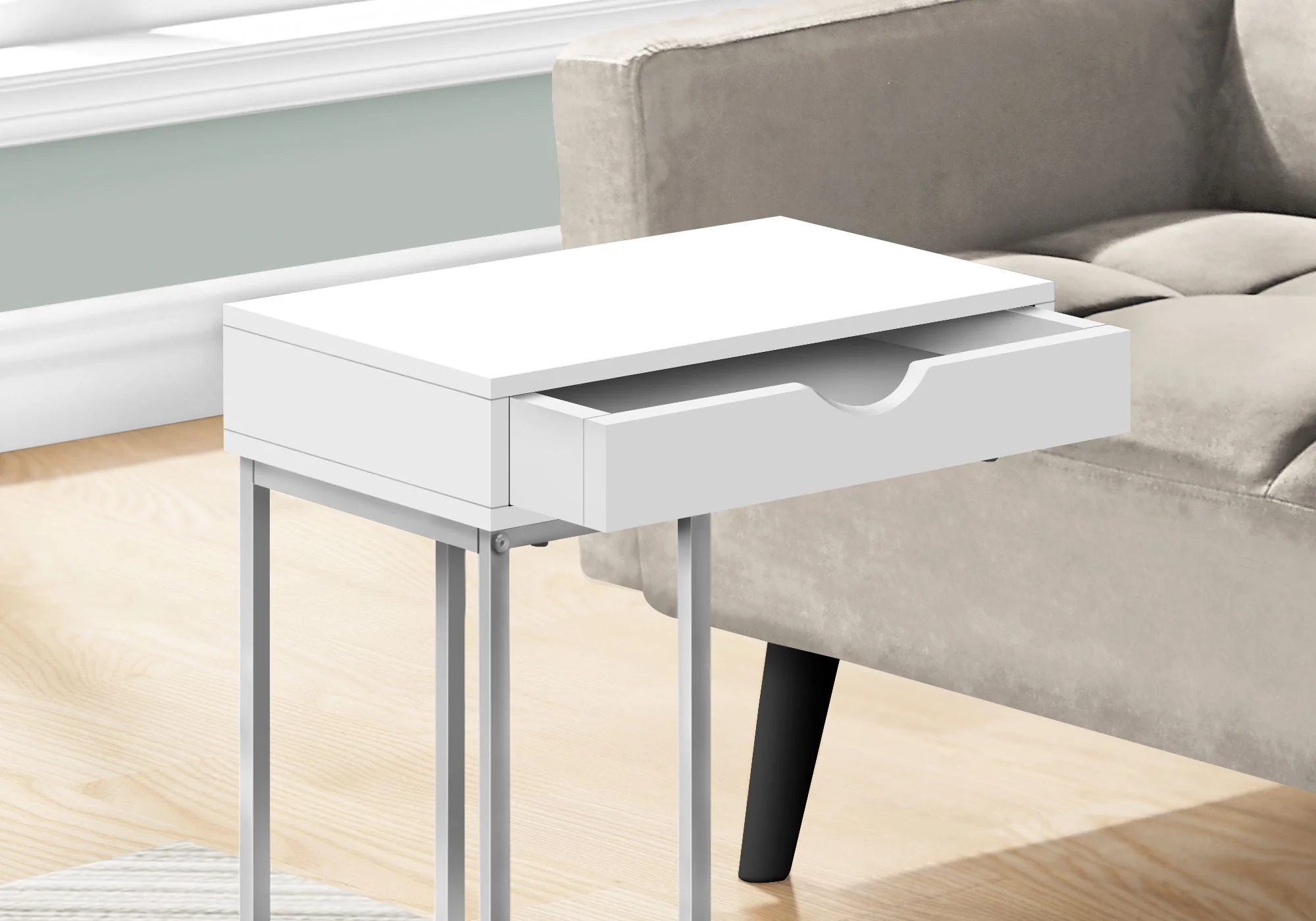 Accent Table, C - Shaped Contemporary & Modern Design - Image 5
