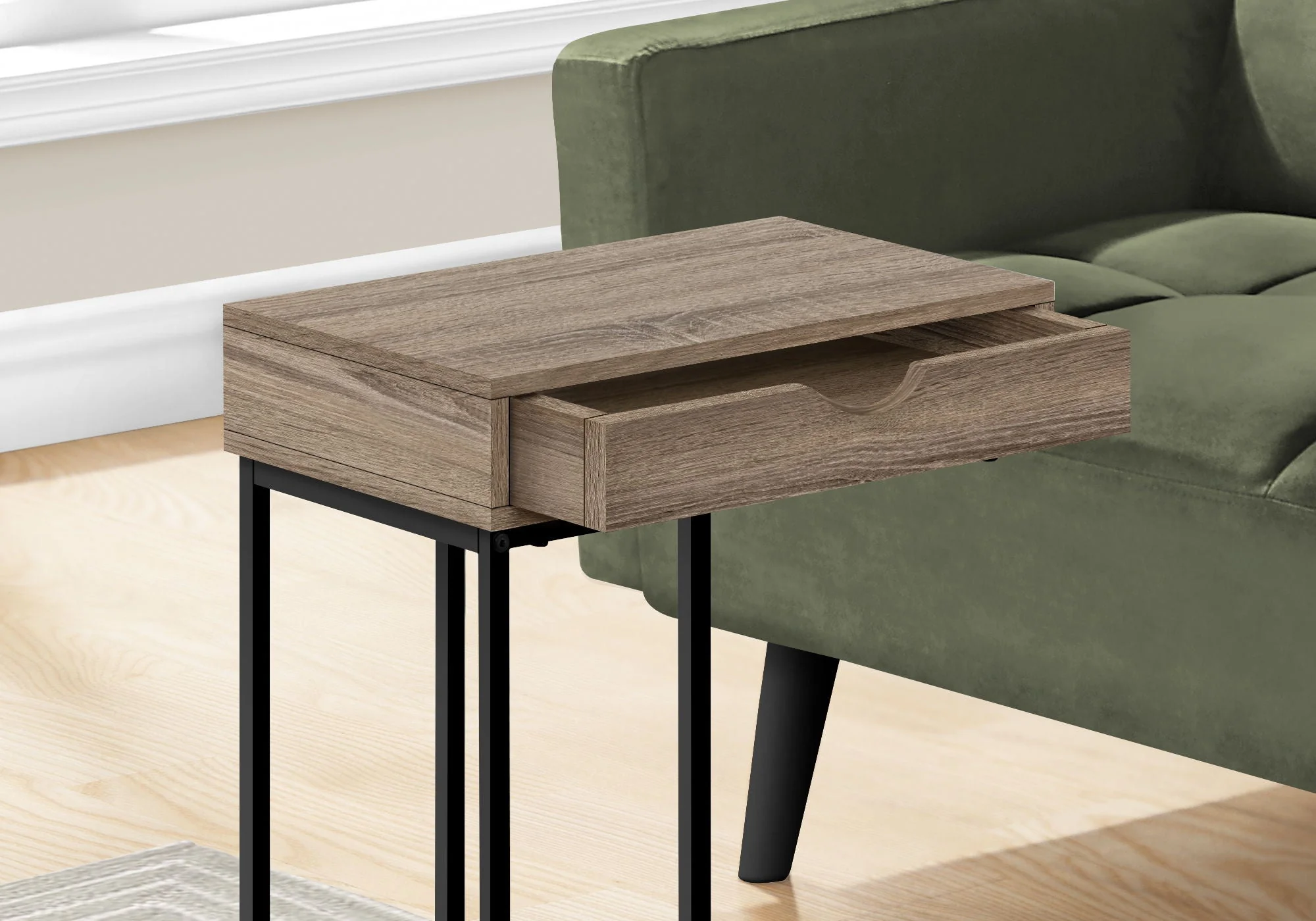 Accent Table, C-Shaped Contemporary & Modern Versatile Design - Image 8