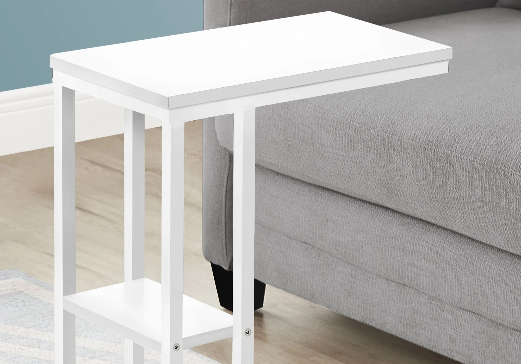 Accent Table, C - Shaped, Marble Look Contemporary & Modern Convenient Design - Image 15