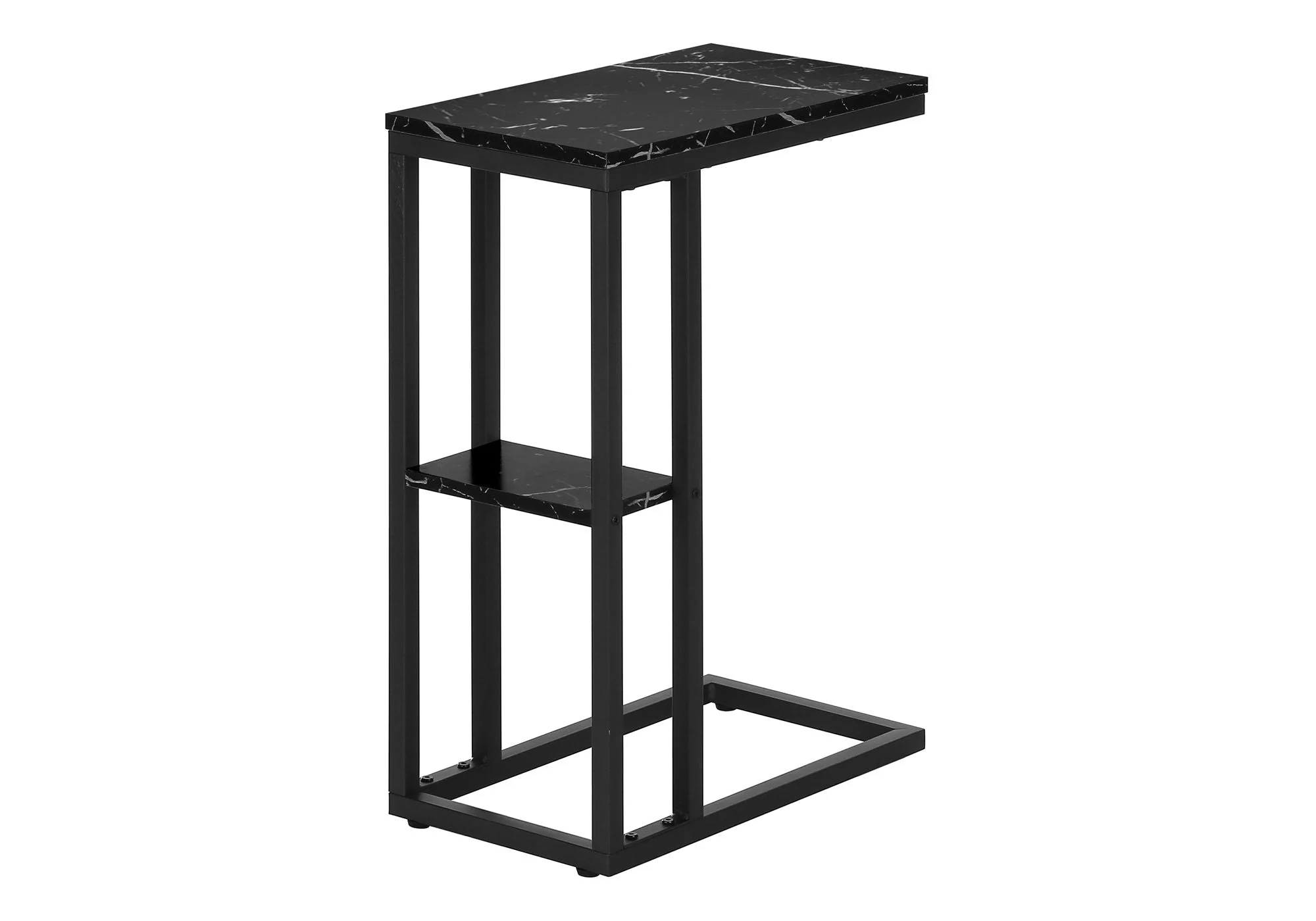 Accent Table, C - Shaped, Marble Look Contemporary & Modern Convenient Design - Image 16