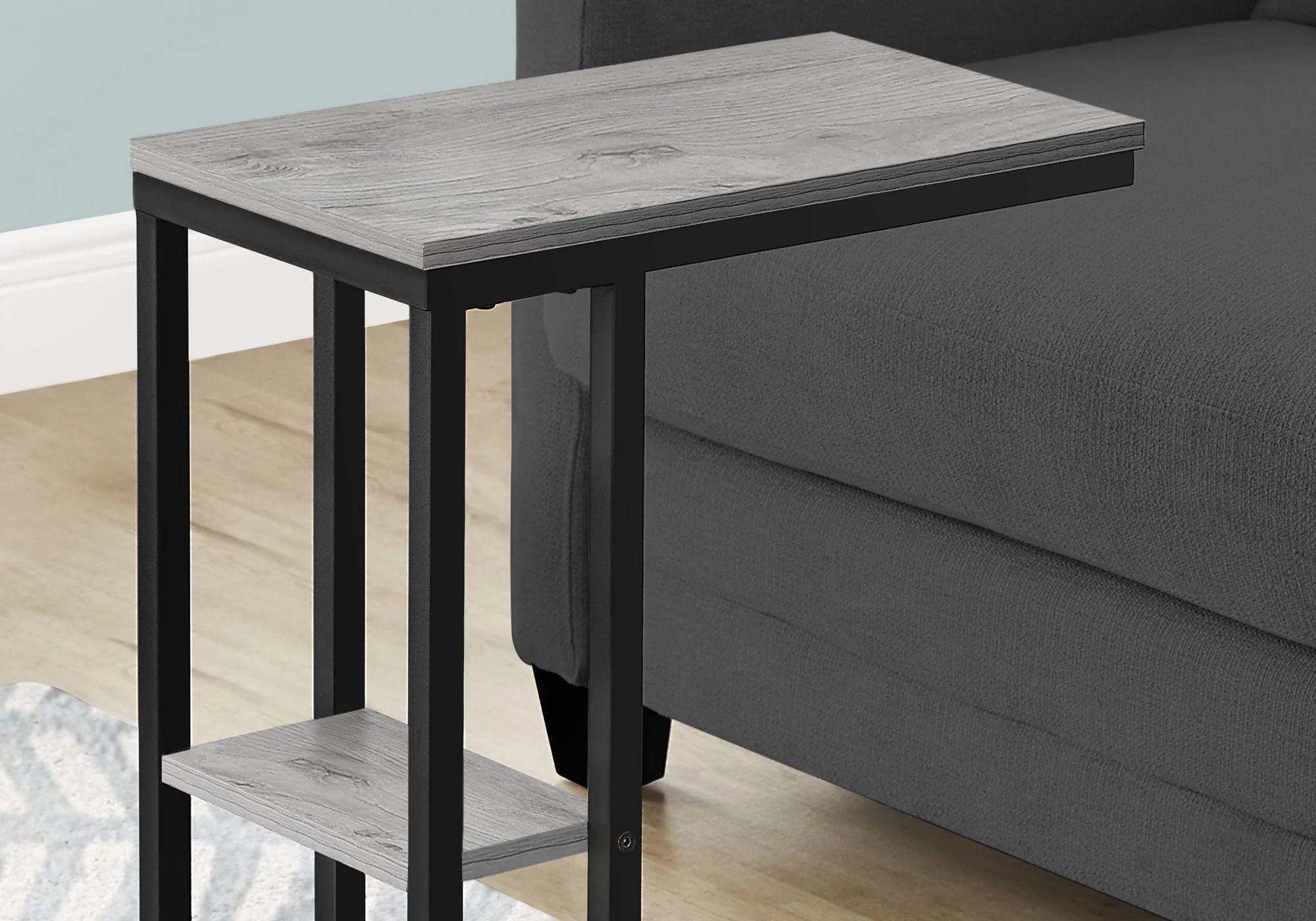 Accent Table, C - Shaped, Marble Look Contemporary & Modern Convenient Design - Image 8