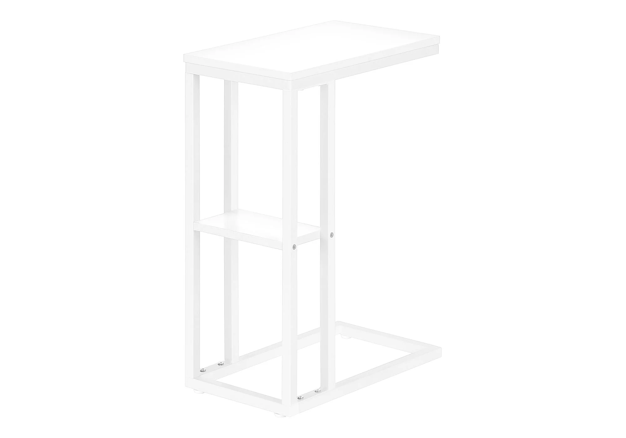 Accent Table, C - Shaped, Marble Look Contemporary & Modern Convenient Design - Image 9