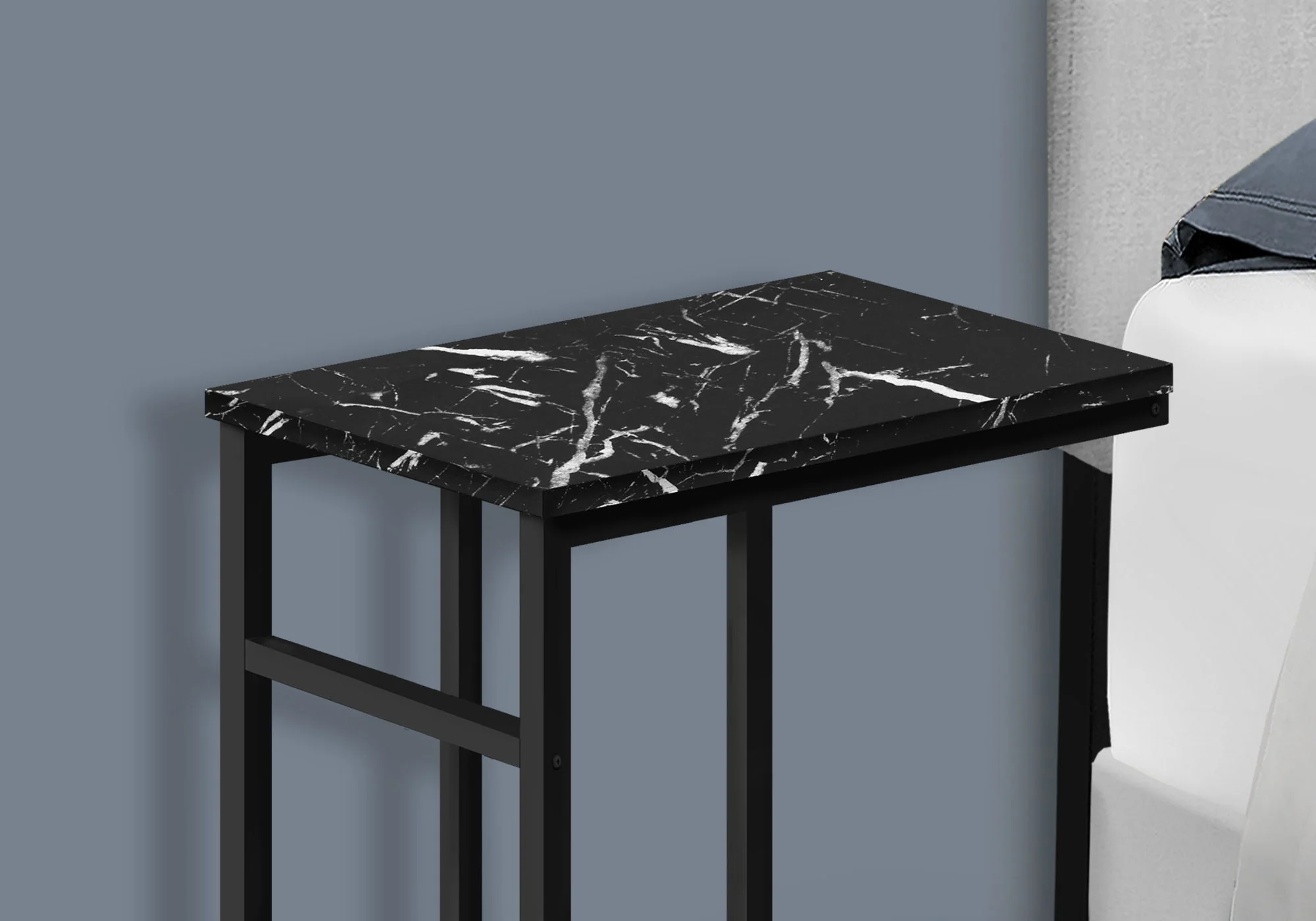 Accent Table, C - Shaped, Modern Design - Black - Image 3